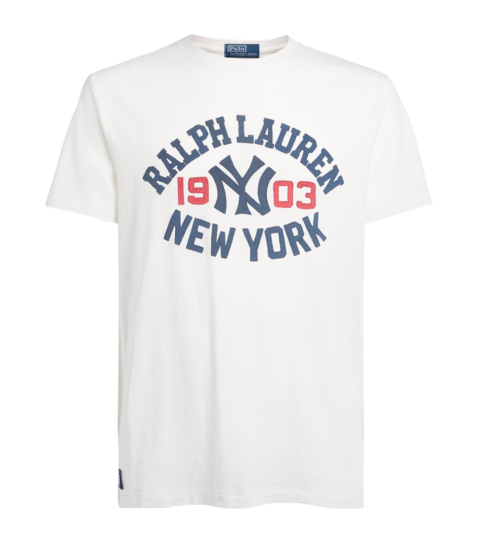 Polo Ralph Lauren Mens x Yankees Cotton T-Shirt Deckwash White