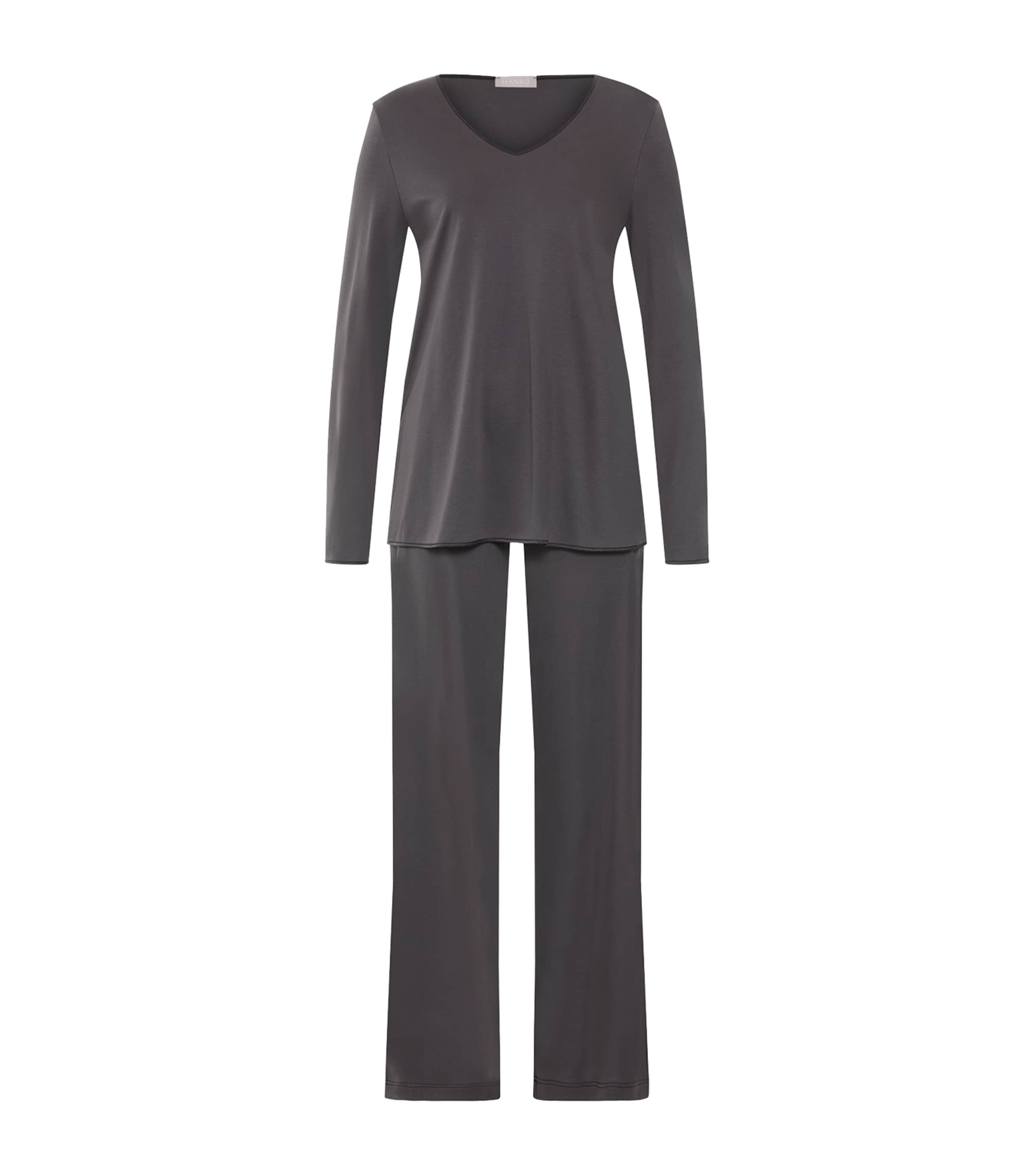 Hanro Womens Cotton-Silk Long-Sleeve Pyjamas Boulevard