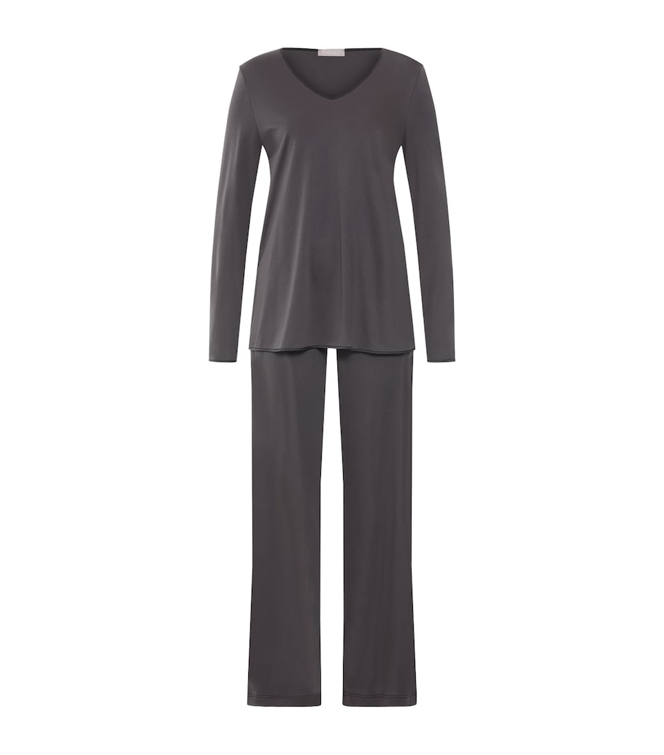 Hanro Womens Cotton-Silk Long-Sleeve Pyjamas Boulevard