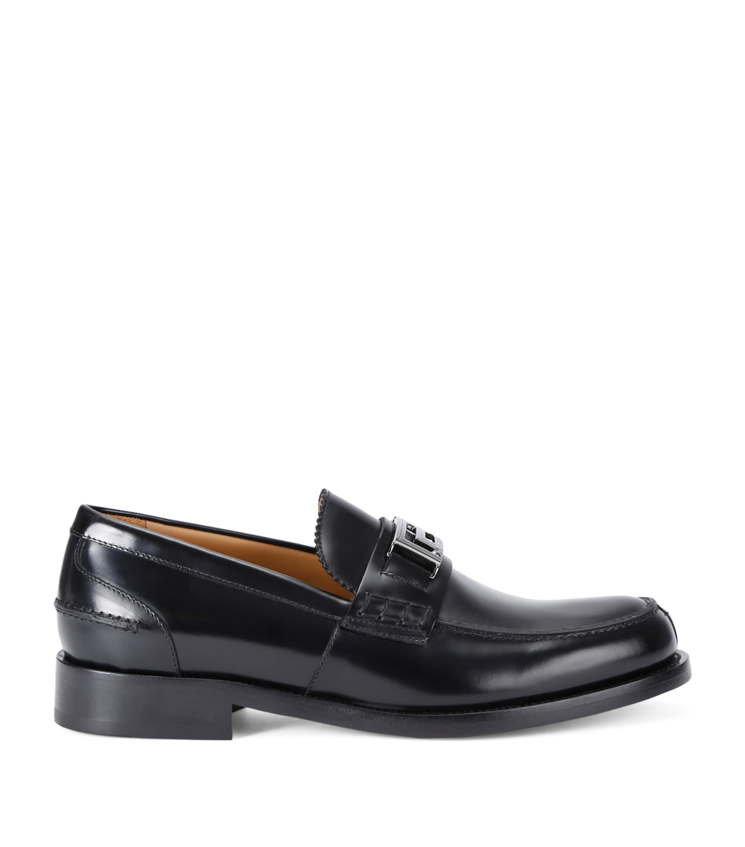Leather Logo Loafers