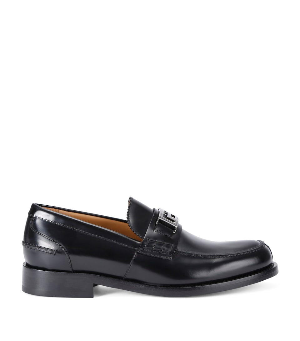 Leather Logo Loafers