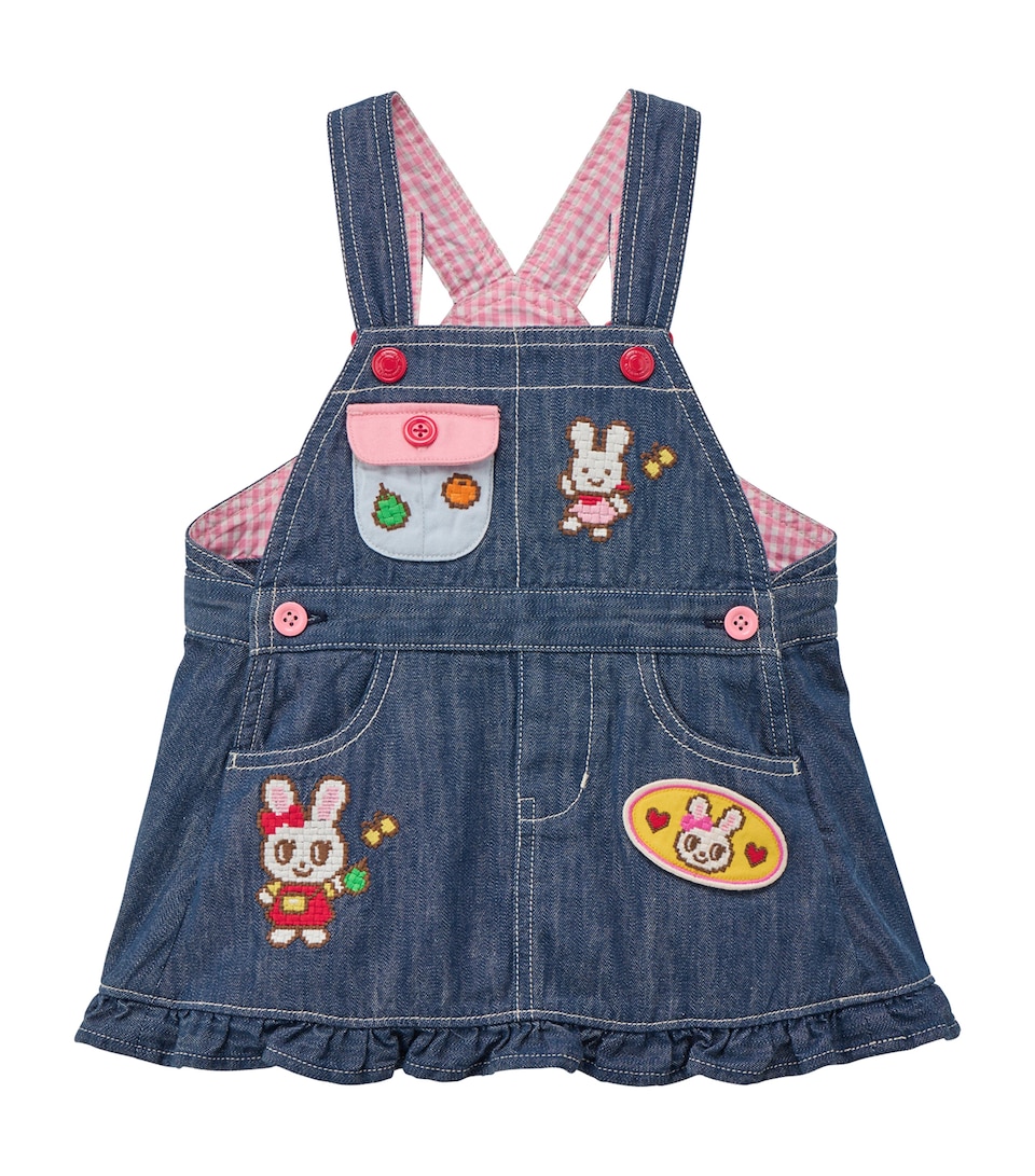 Miki House Denim Embroidered Dress (6-36 Months)