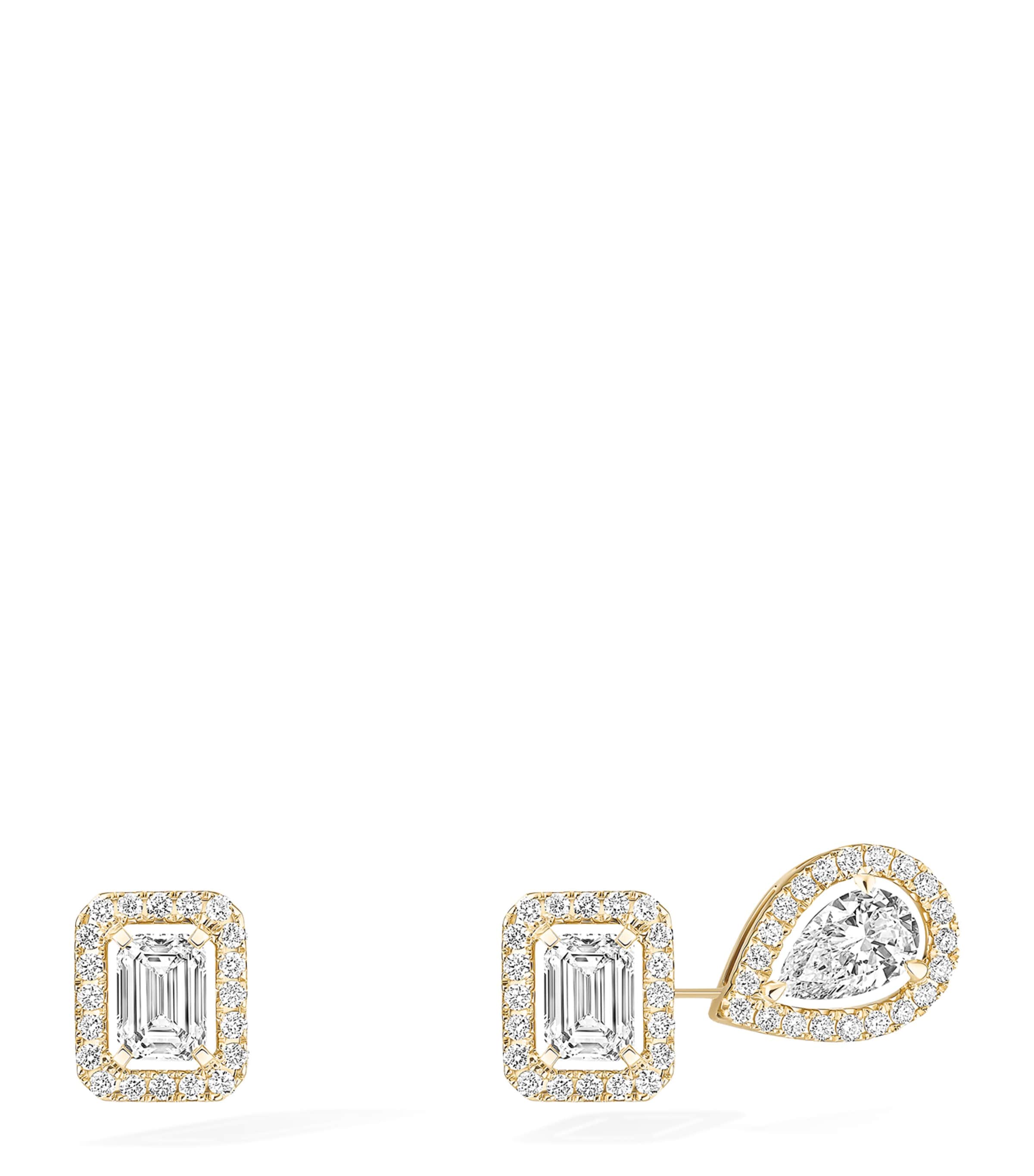 Messika My Twin Yellow Gold and White Diamond Earrings White Gold