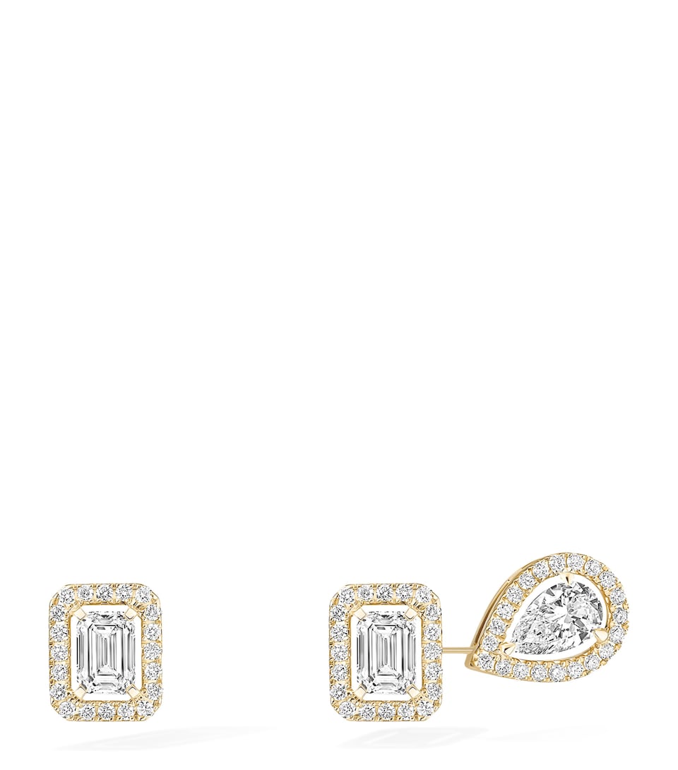 Messika My Twin Yellow Gold and White Diamond Earrings White Gold