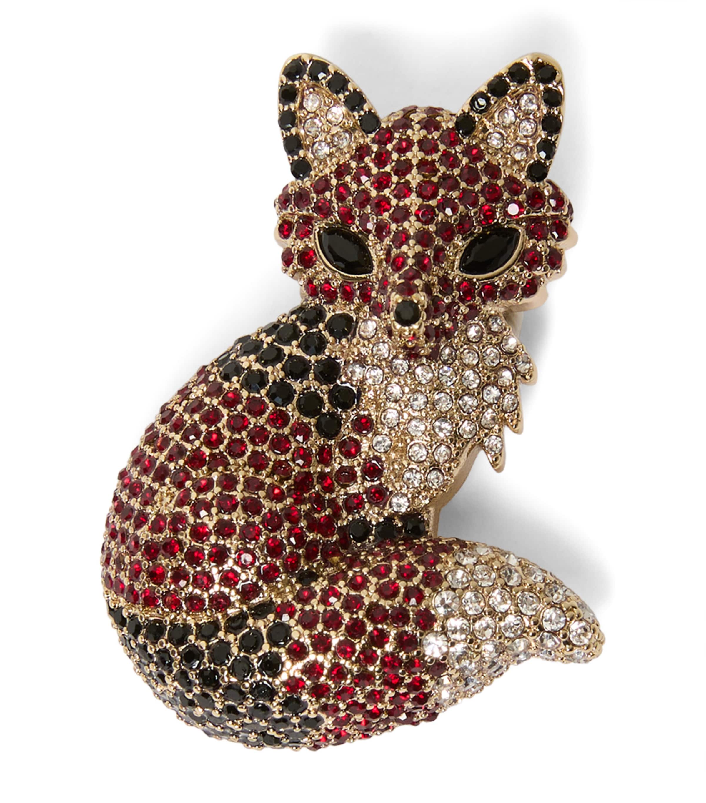 Weekend Max Mara Crystal Fox Brooch Brown