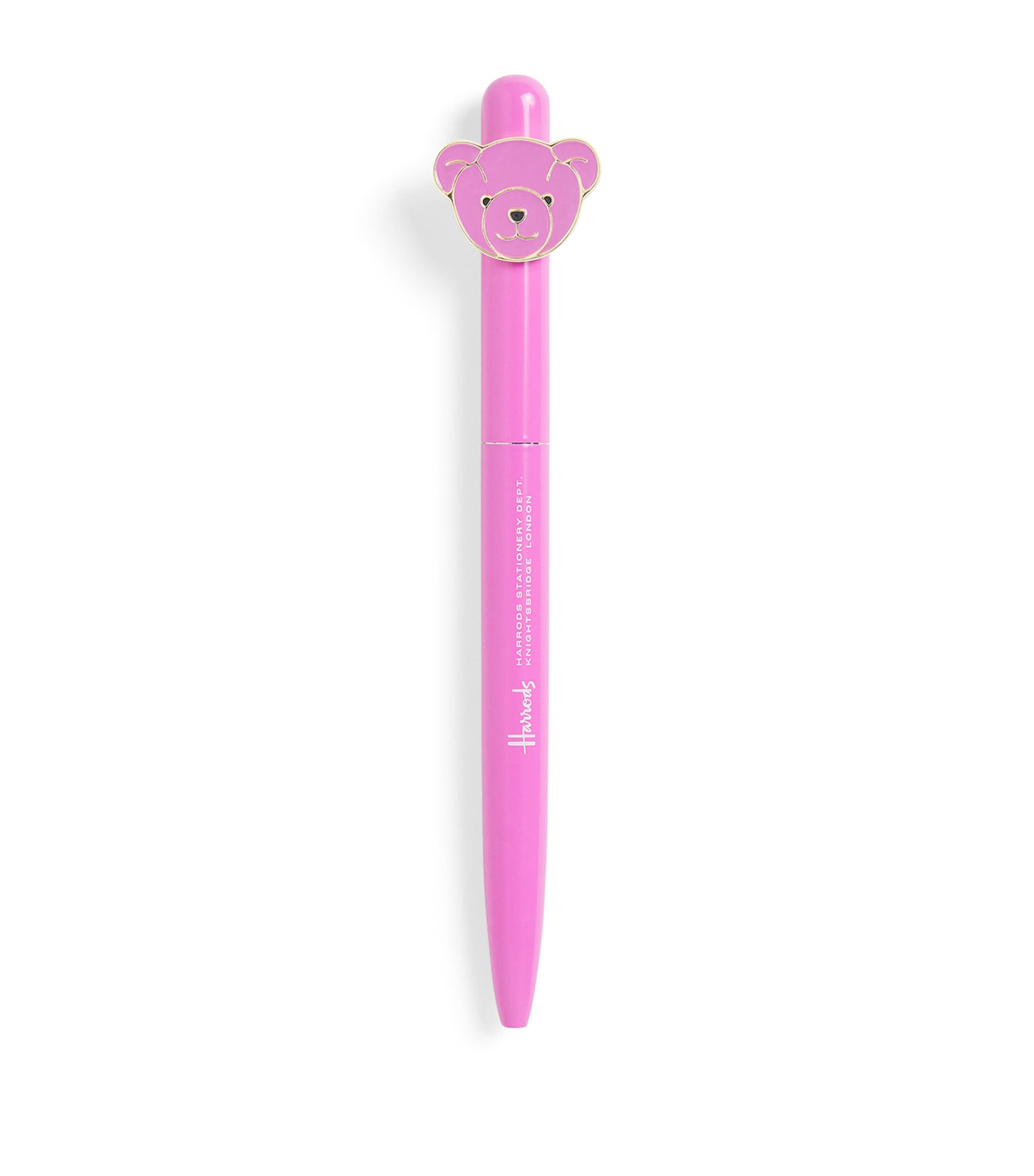 Harrods Teddy Bear Topper Ballpoint Pen Pink
