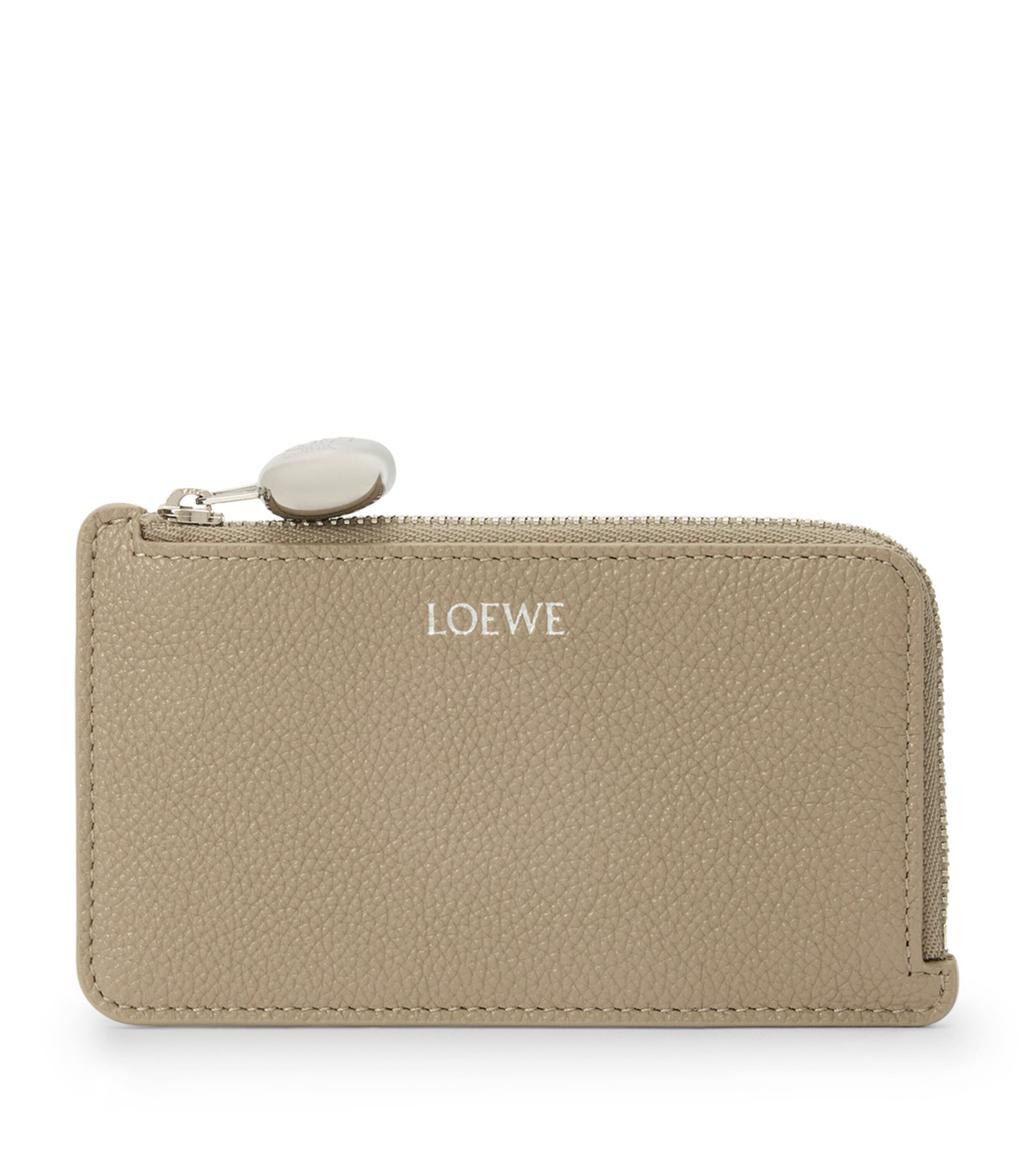 LOEWE Leather Pebble Card Holder Clay