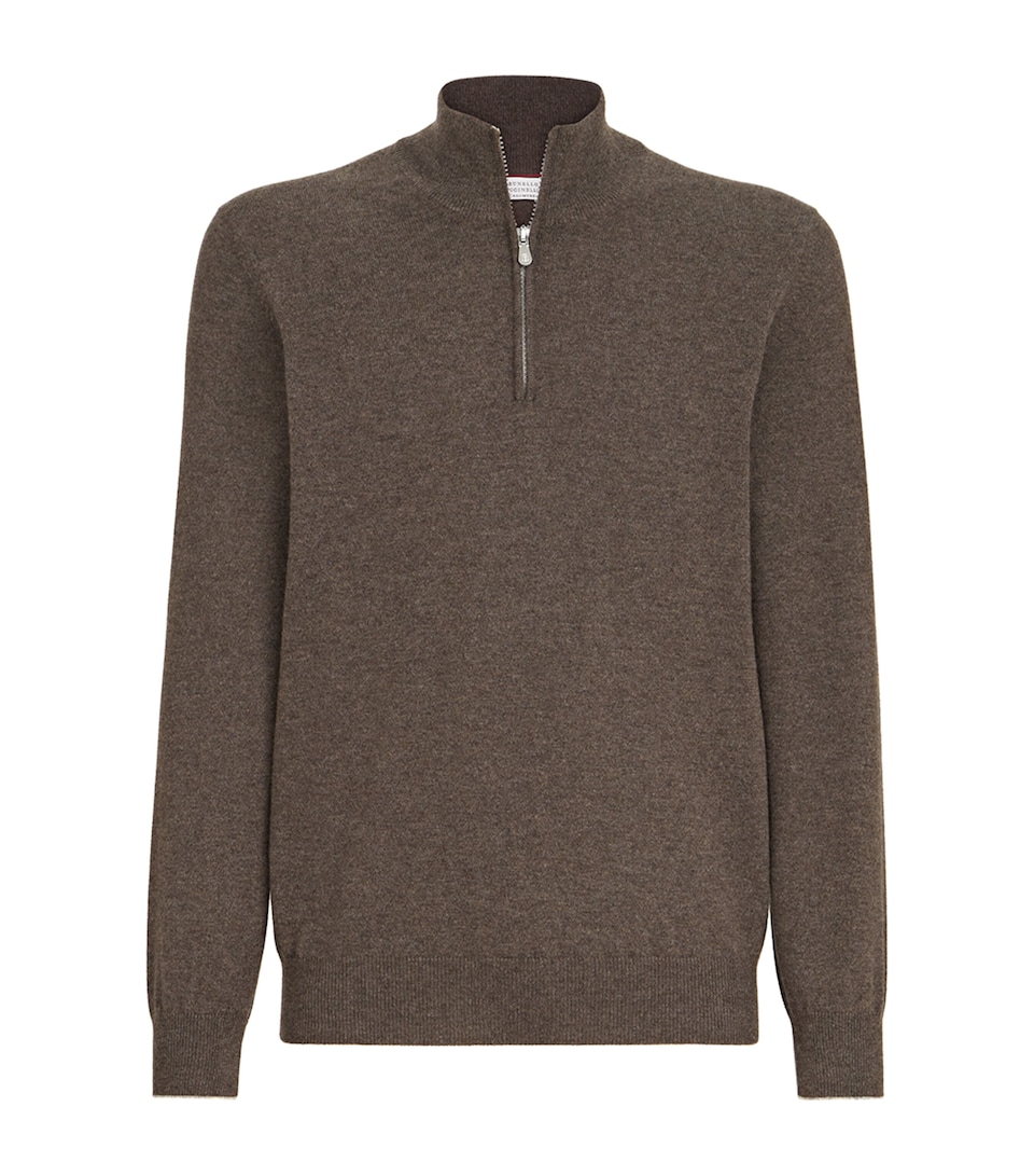 Brunello Cucinelli Mens Cashmere Quarter-Zip Sweater
