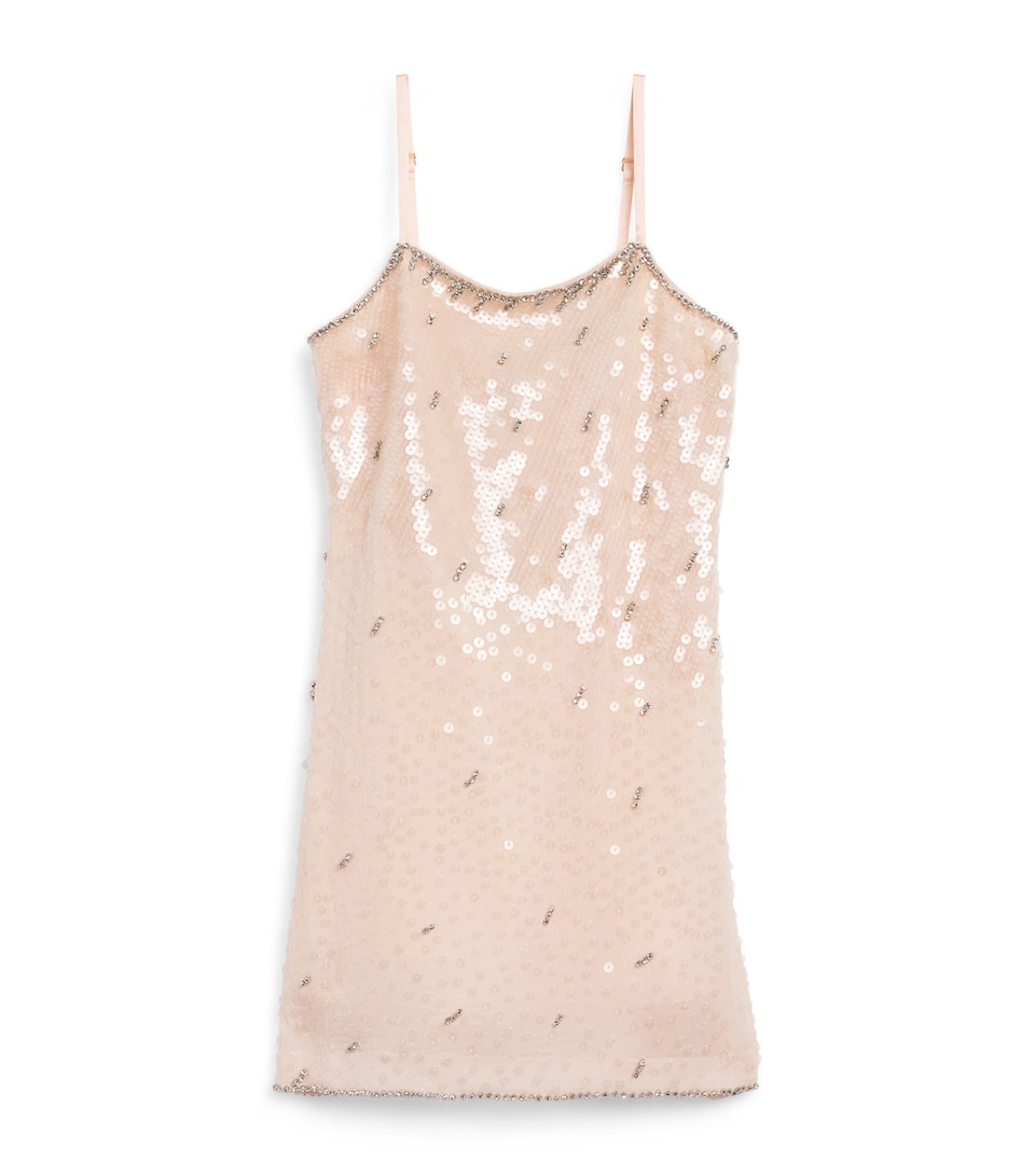 LoveShackFancy Sequin Velin Dress (7-14 Years) Shmpeshimmer Peche