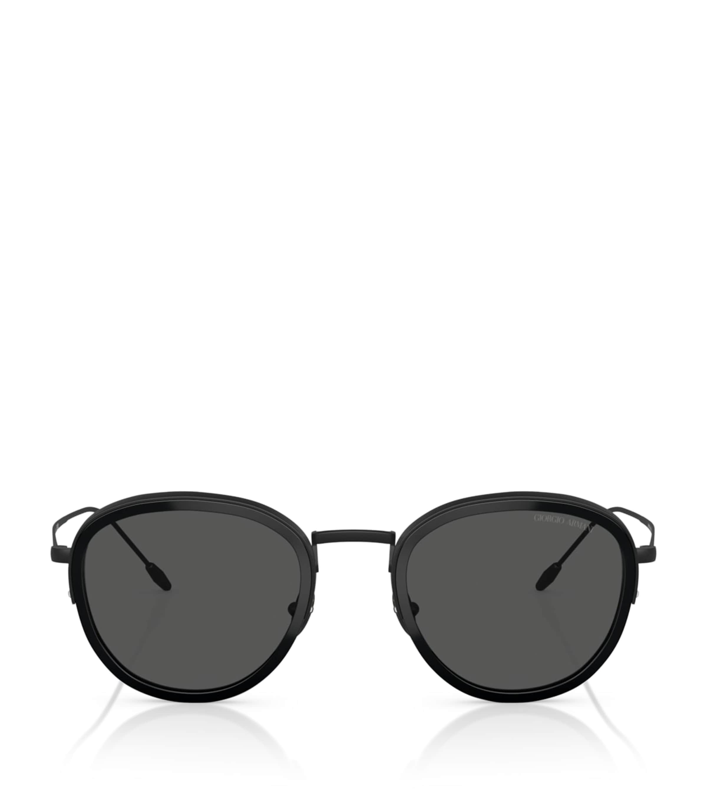 Giorgio Armani Metal Round Sunglasses Black