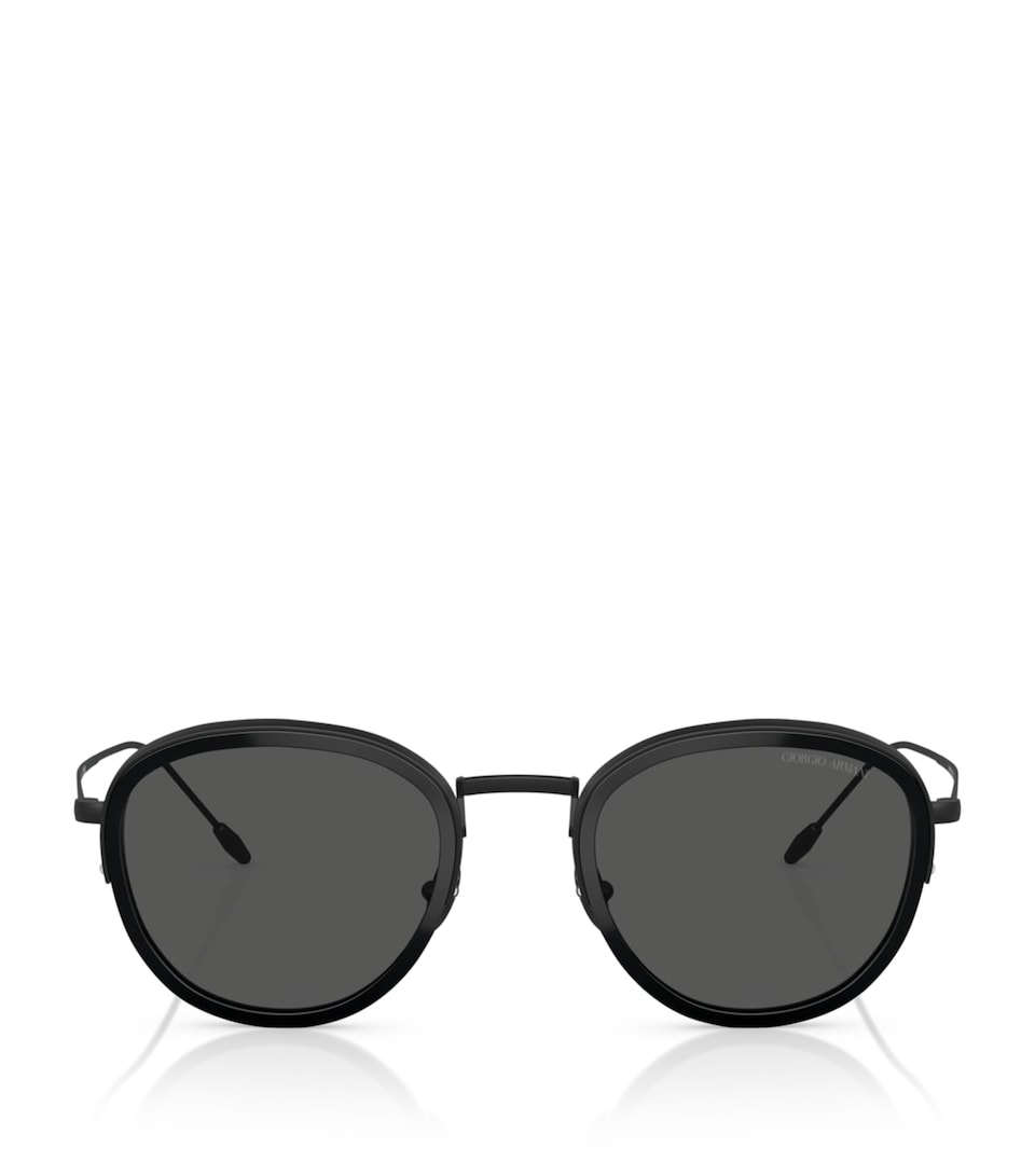 Giorgio Armani Metal Round Sunglasses Black