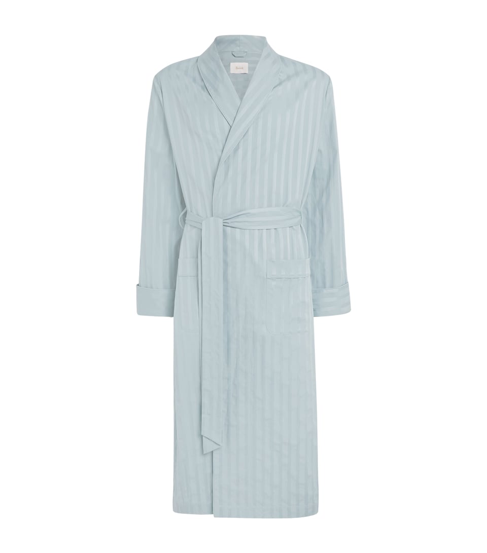 Cotton Satin-Stripe Night Robe