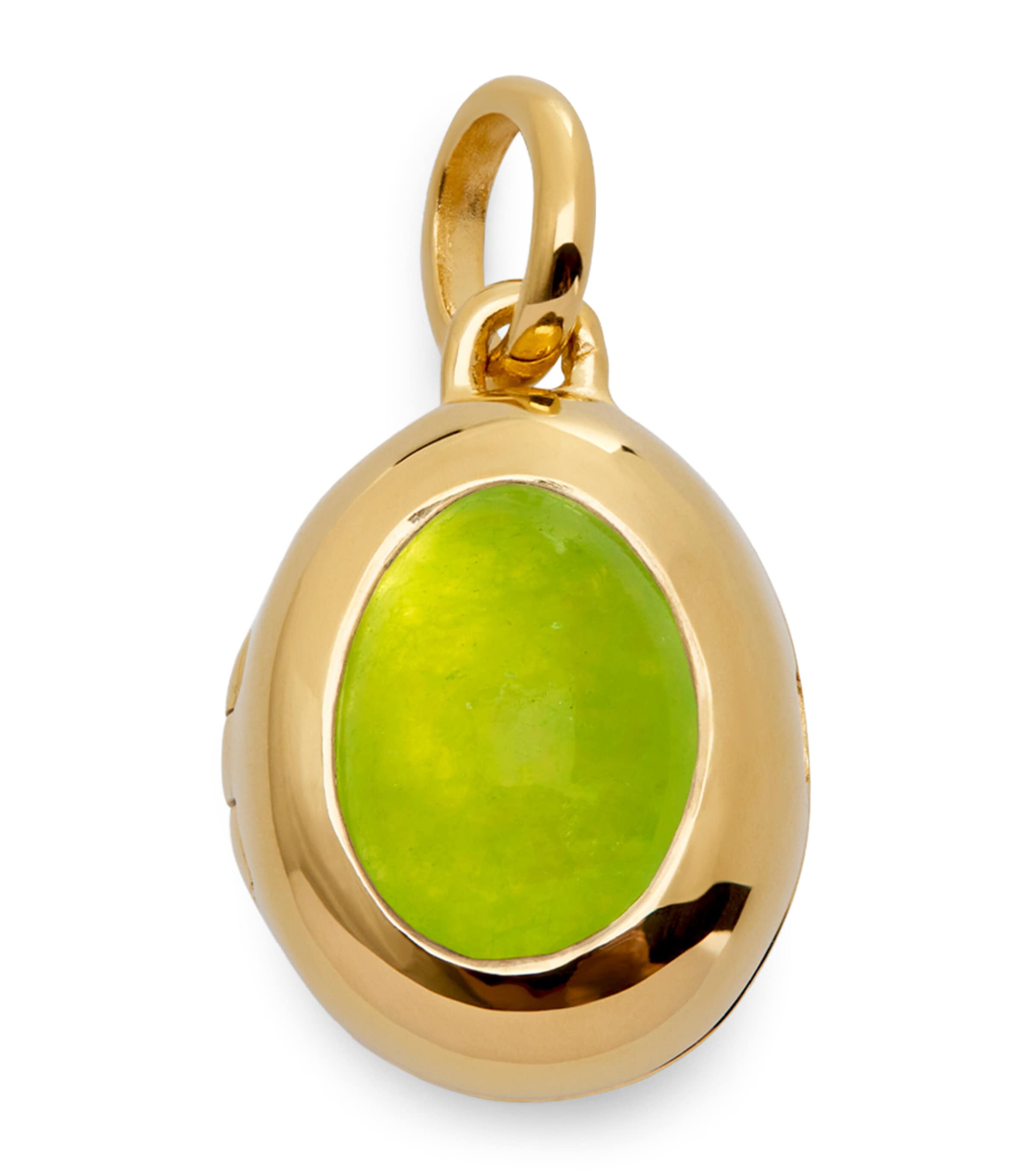 Monica Vinader Gold Vermeil and Peridot Quartz August Birthstone Locket Peridot