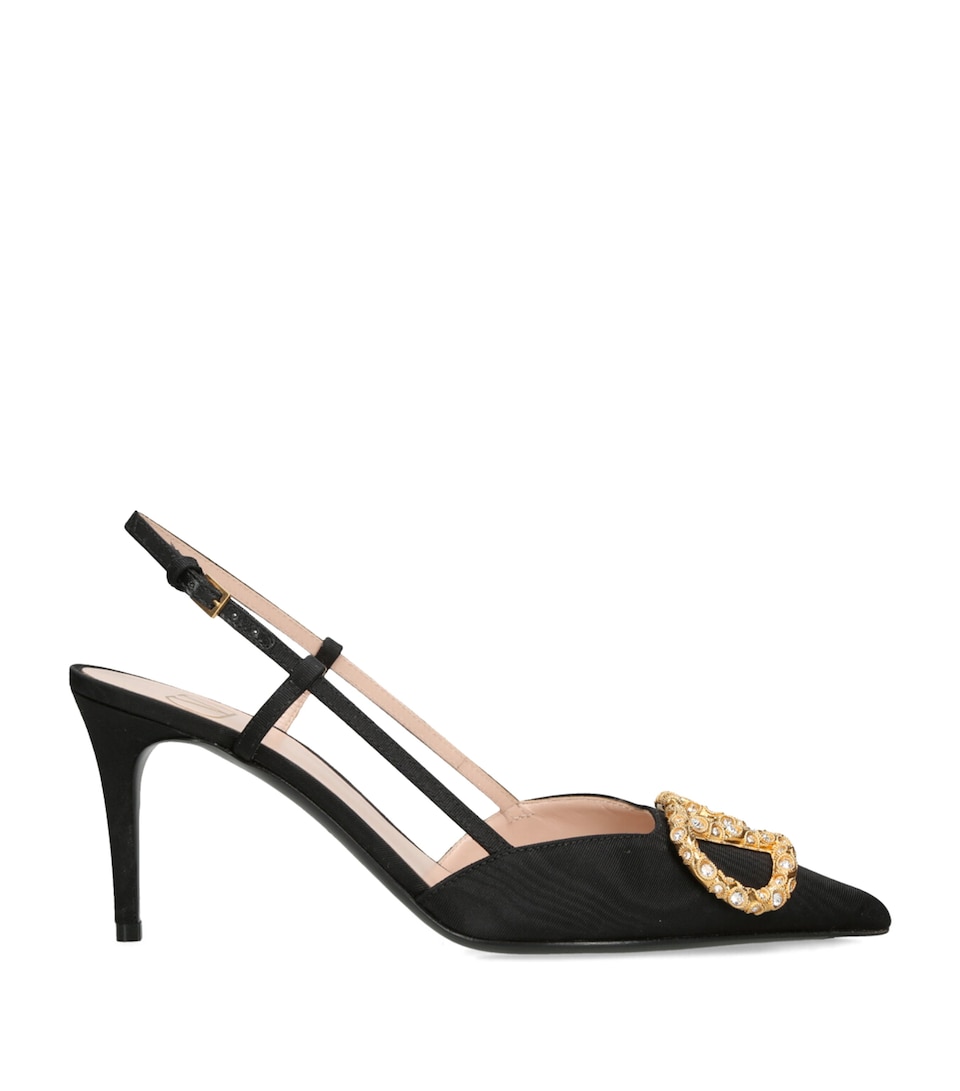 VLogo Strass Slingback Pumps 80