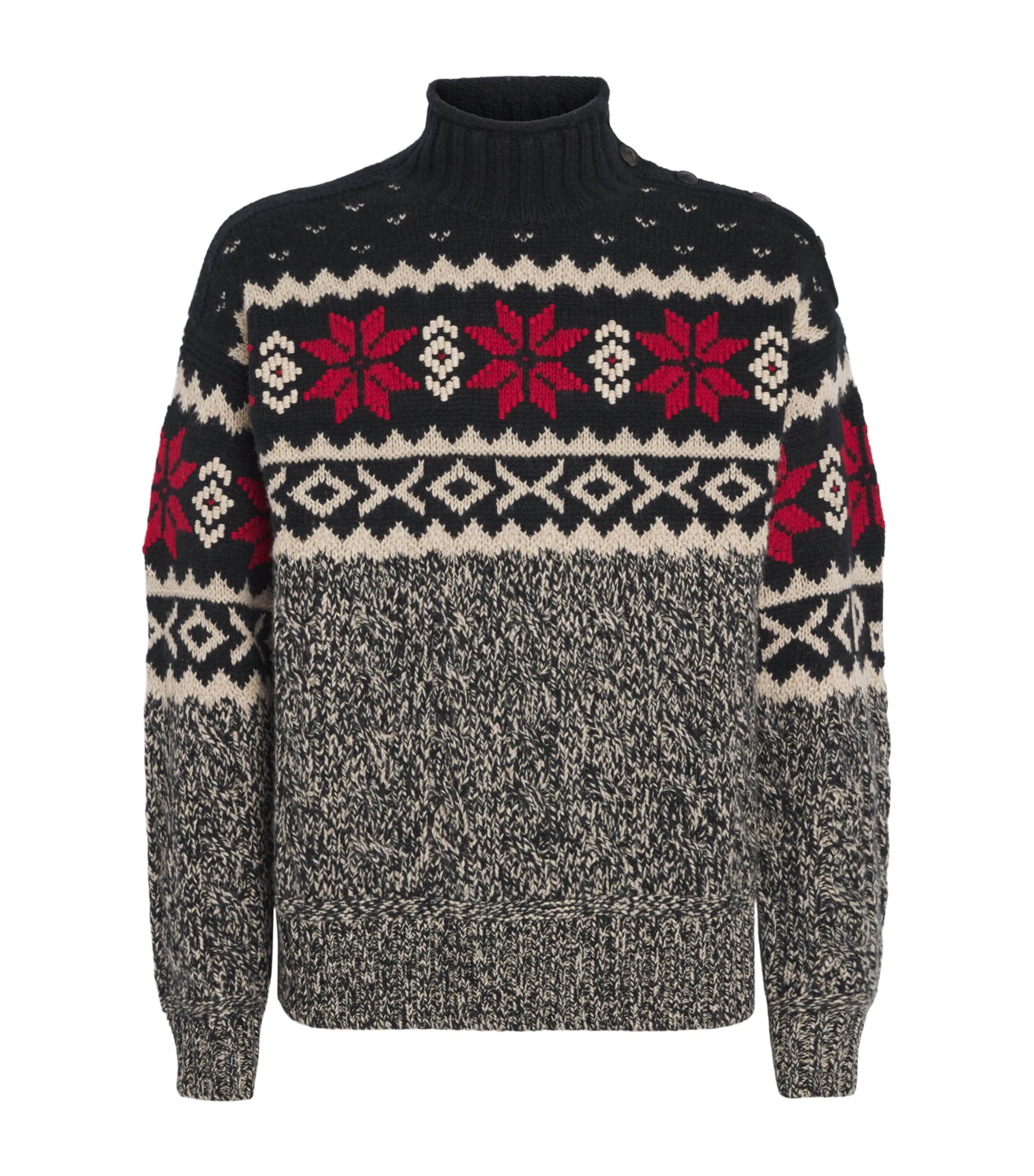 Wool Snowflake Rollneck Sweater