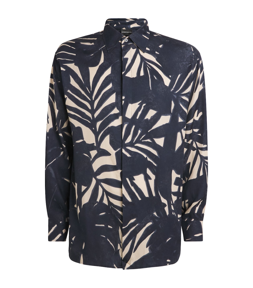 Emporio Armani Mens Printed Long-Sleeve Shirt
