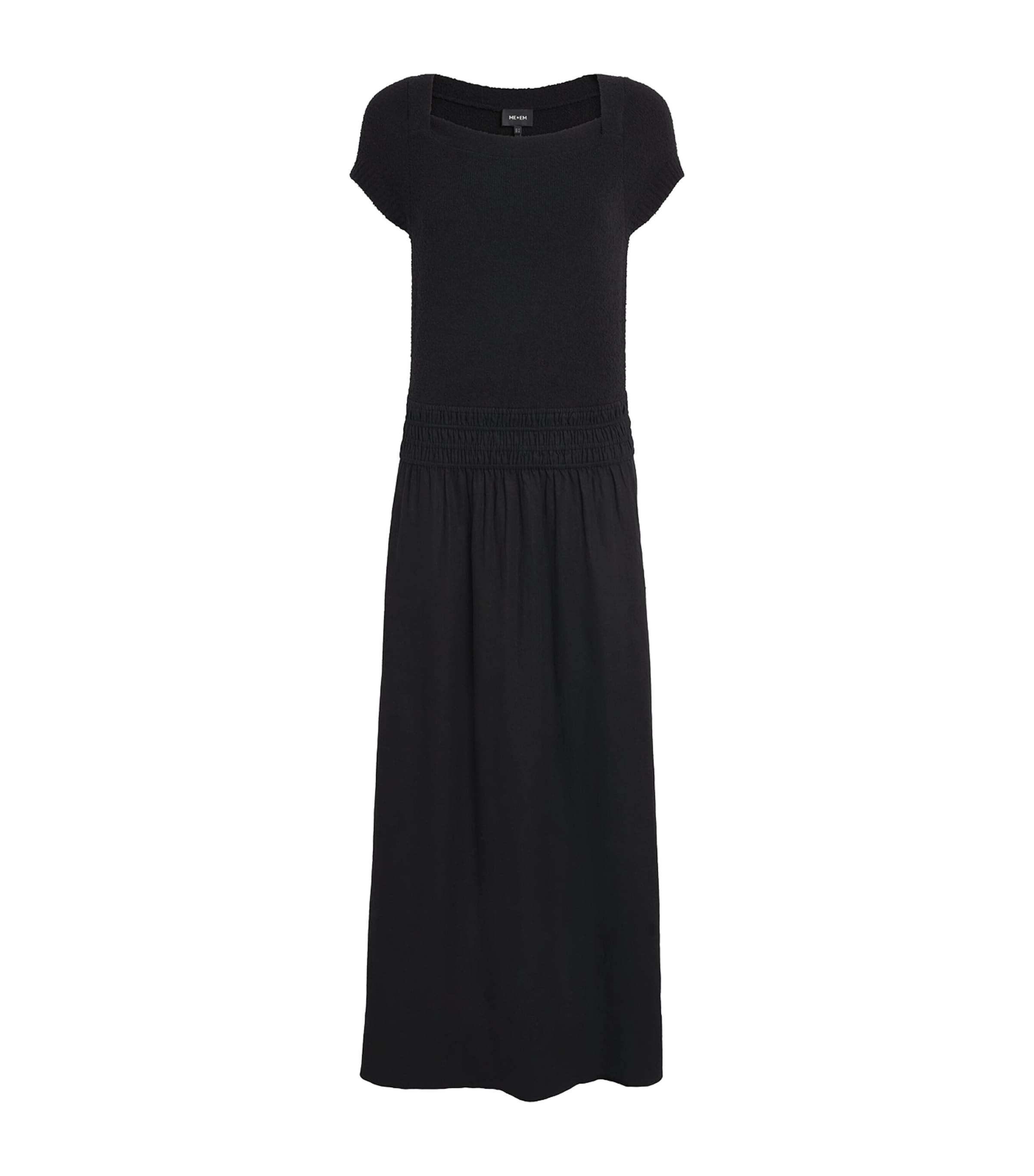 ME+EM Womens Mixed Media Maxi Dress Black