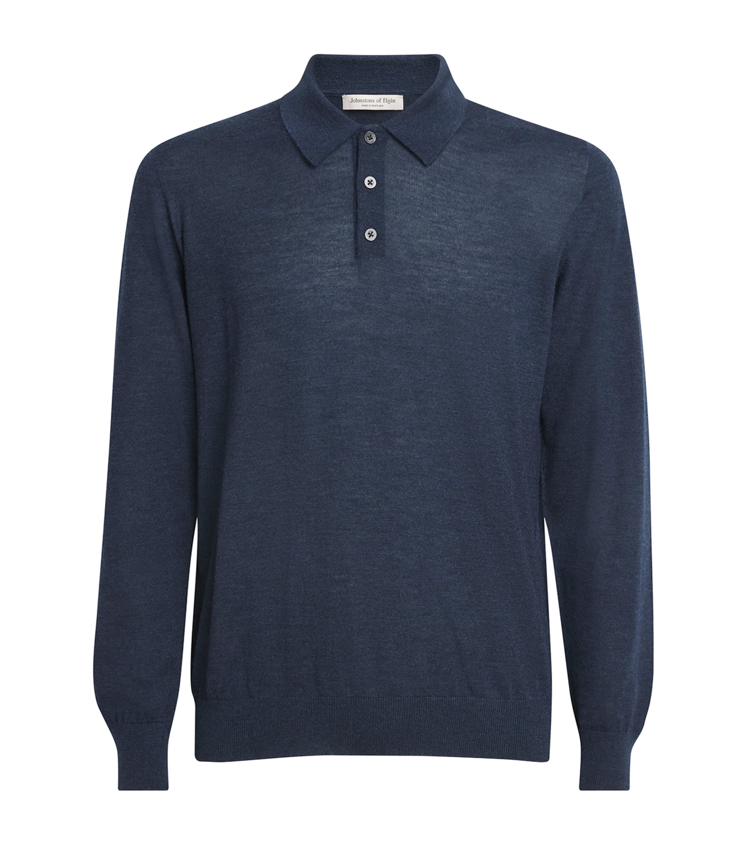 Johnstons Of Elgin Mens Superfine Cashmere Polo Shirt Barra Navy