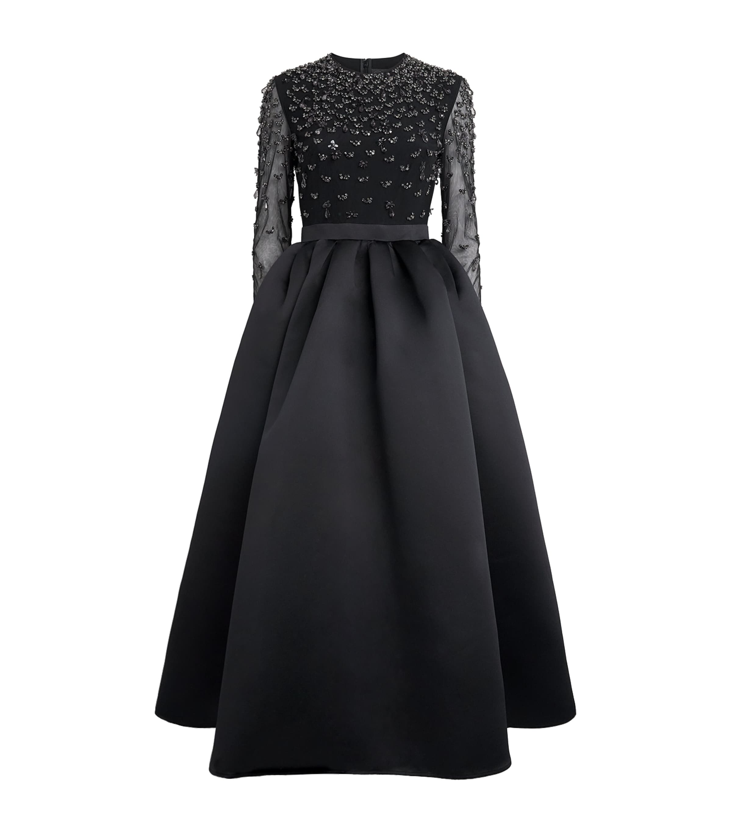 Huishan Zhang Womens Embellished Eloise Midi Dress Black