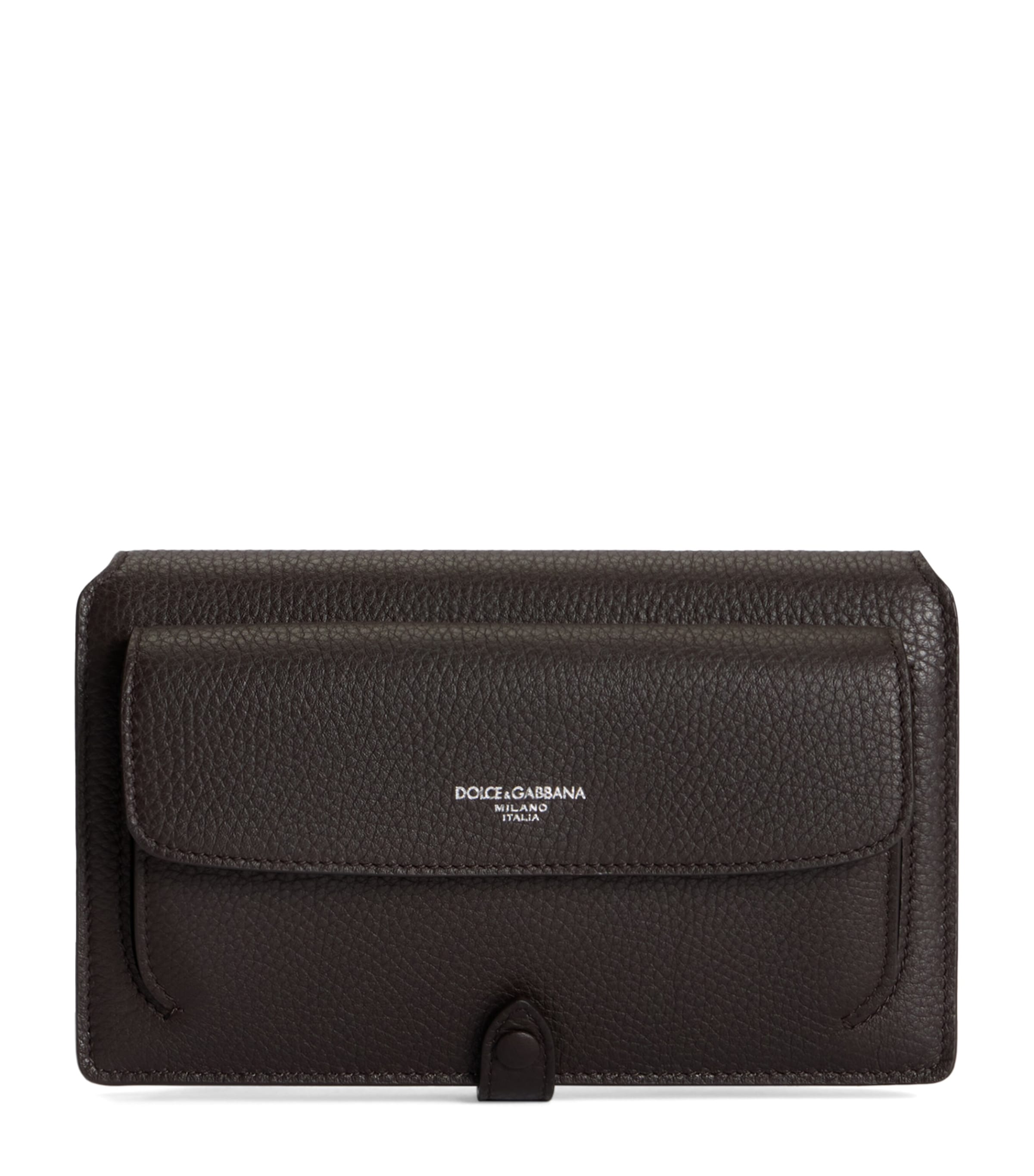 Dolce&Gabbana Mini Leather Cross-Body Bag Dark Brown