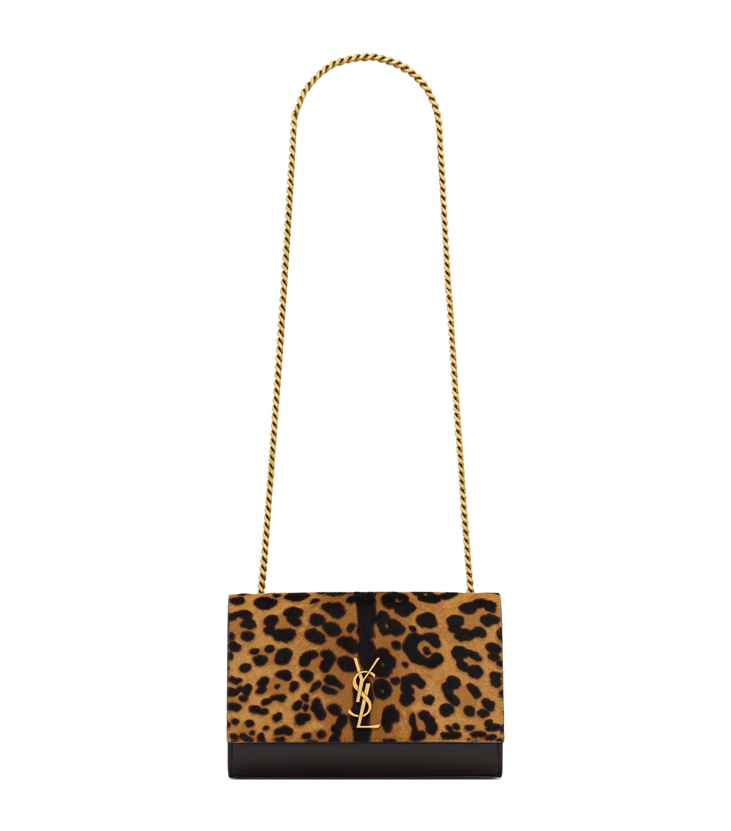 Saint Laurent Small Leopard Print Kate Cross-Body Bag