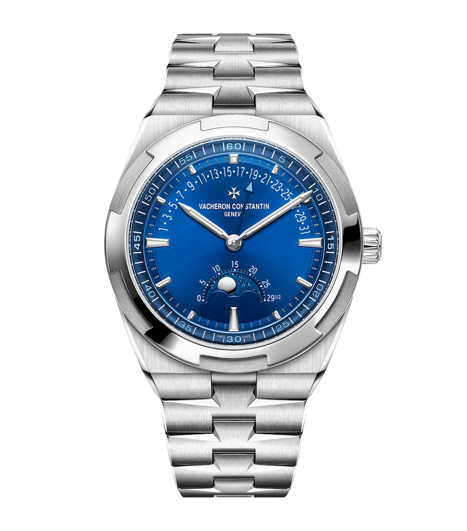 Vacheron Constantin Stainless Steel Overseas Moon Phase Retrograde Date Watch 41mm Stainless Steel