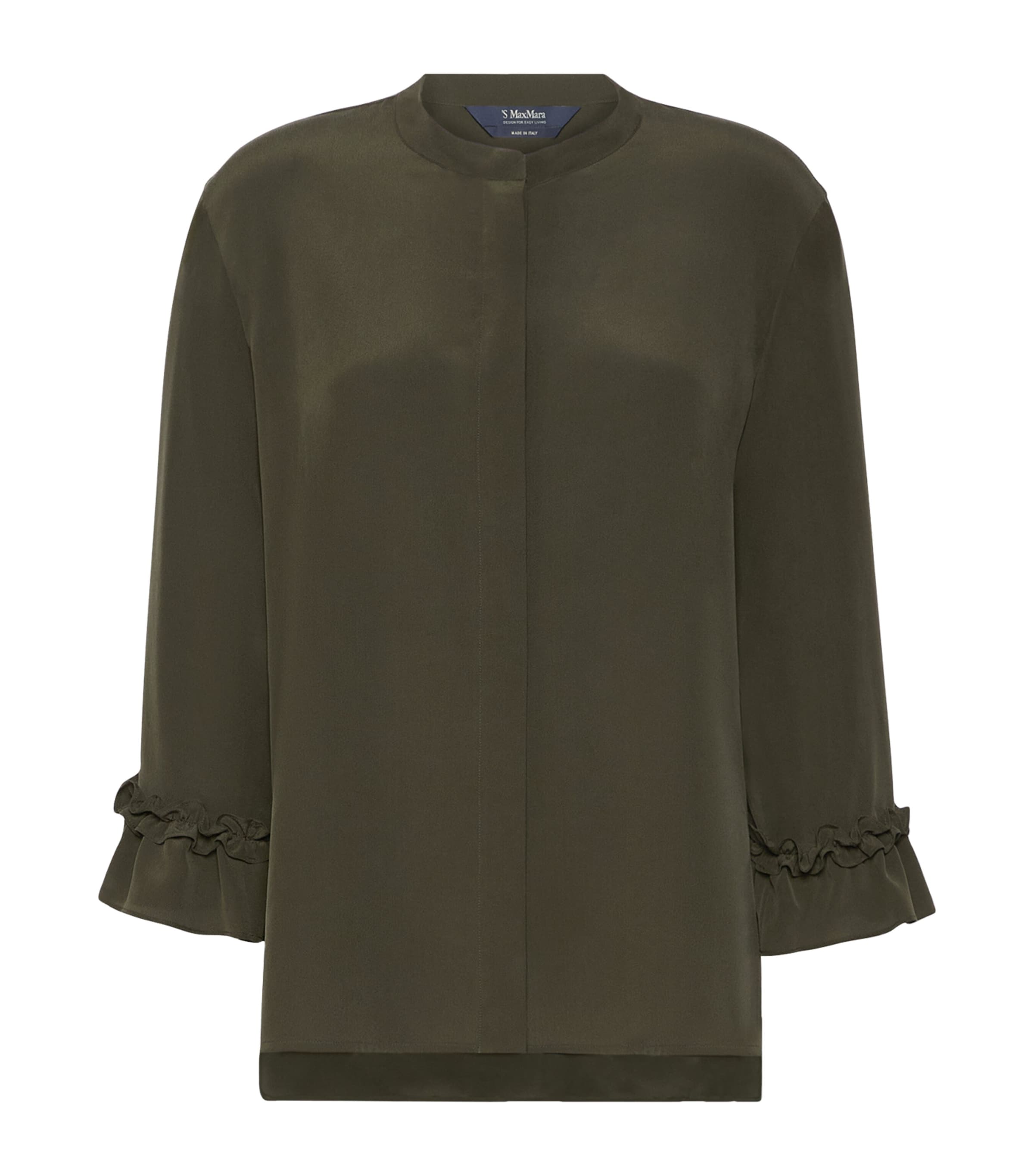 Max Mara Womens Silk Shirt Kaki