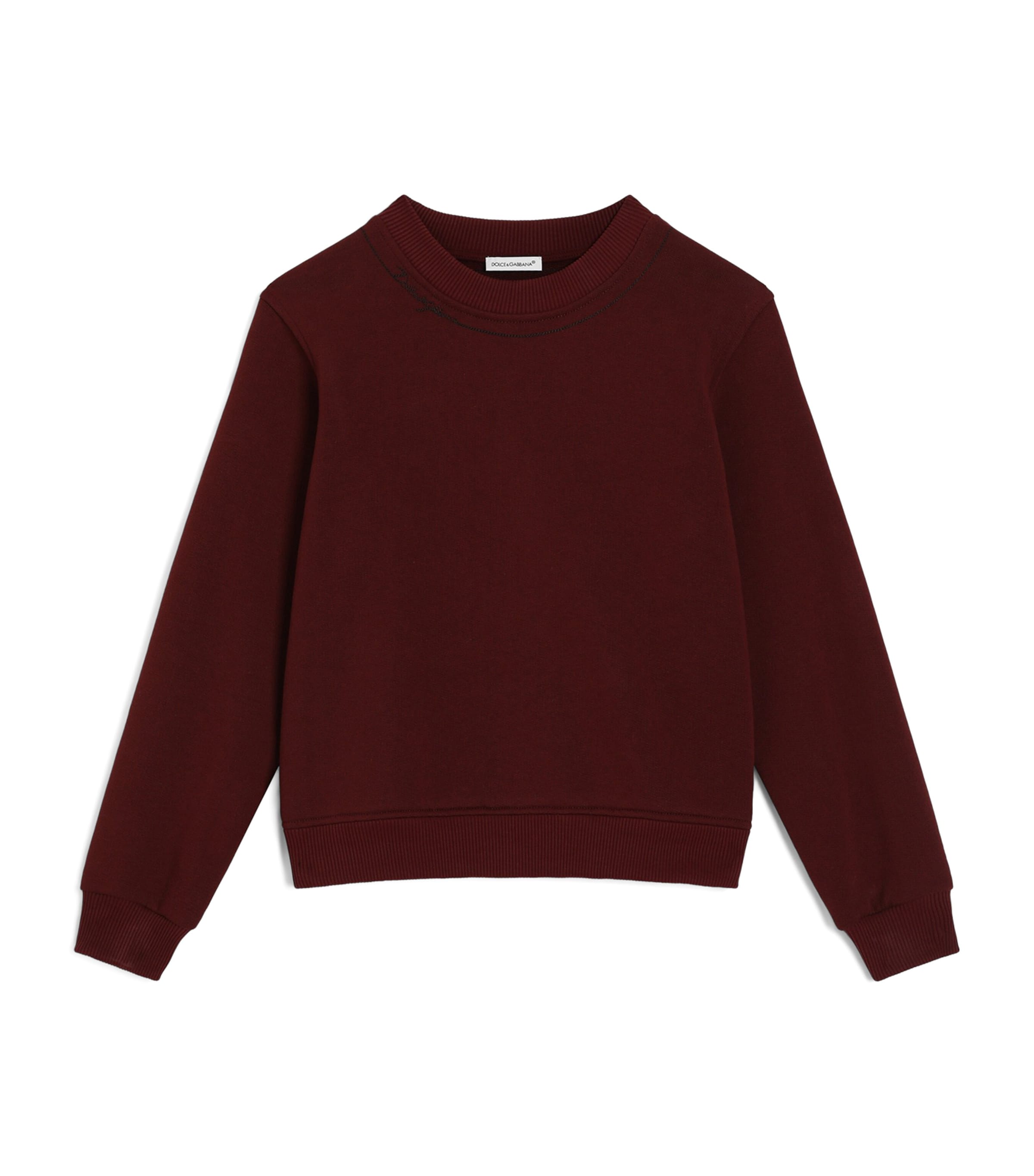Dolce&Gabbana Kids Cotton Logo Sweatshirt (8-14 Years) Bordeaux
