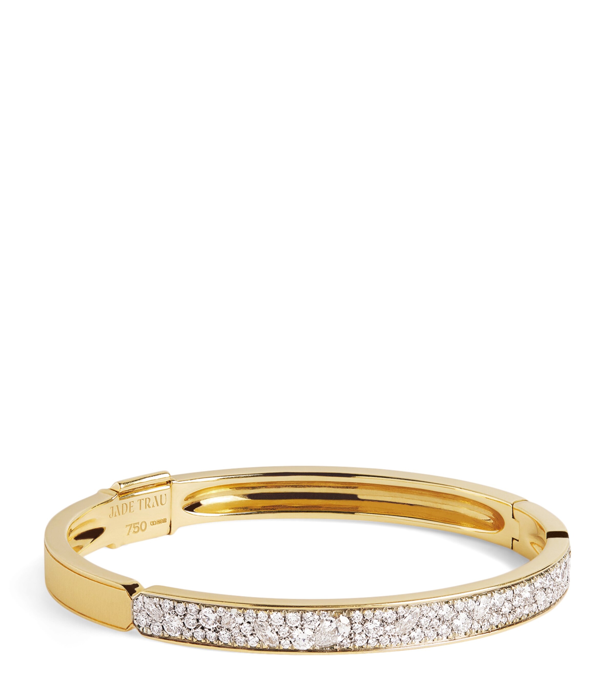 Medium Yellow Gold and Diamond Billie Bangle