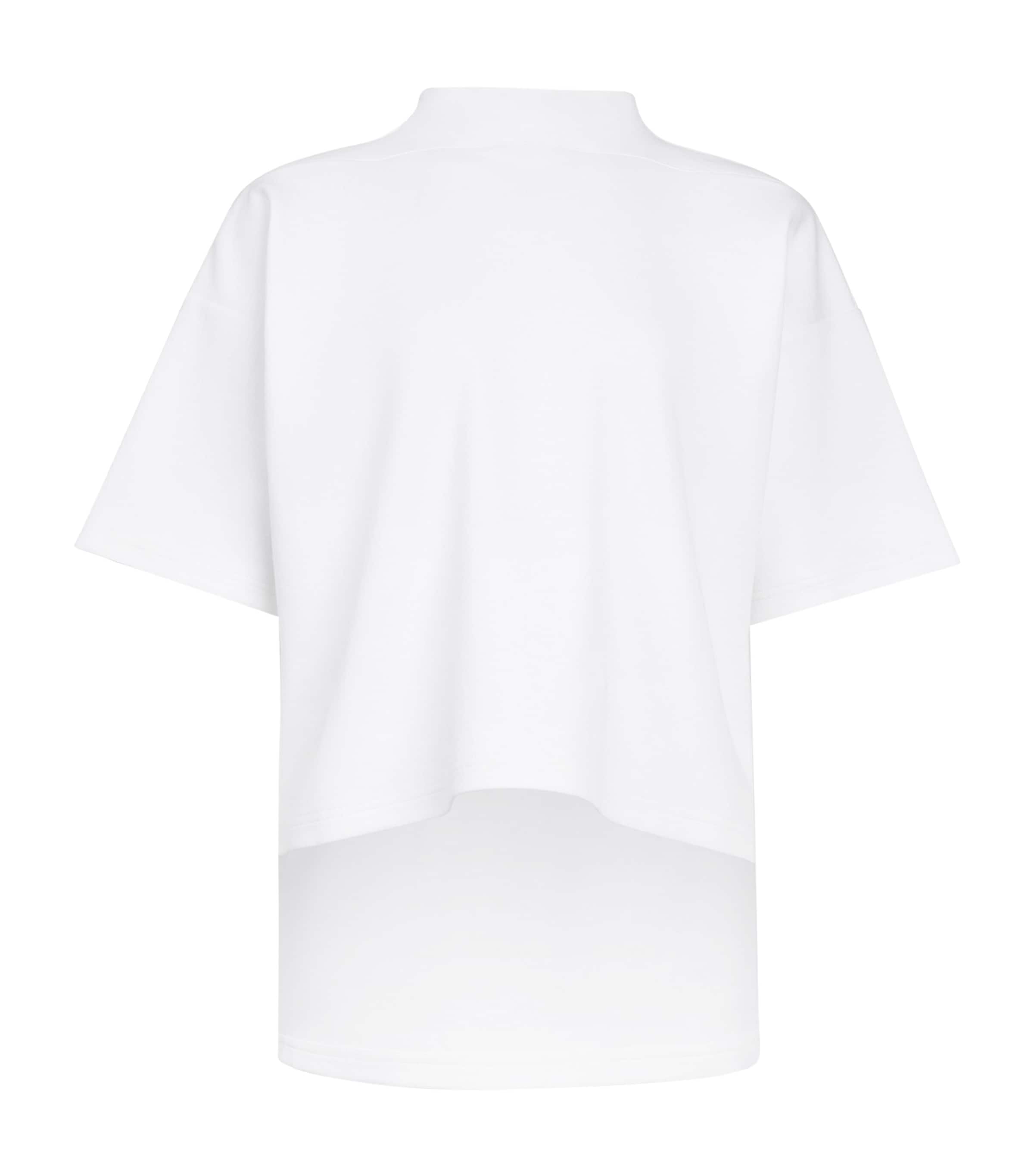 Alaïa Womens Cotton-Blend Boxy T-Shirt Blanc