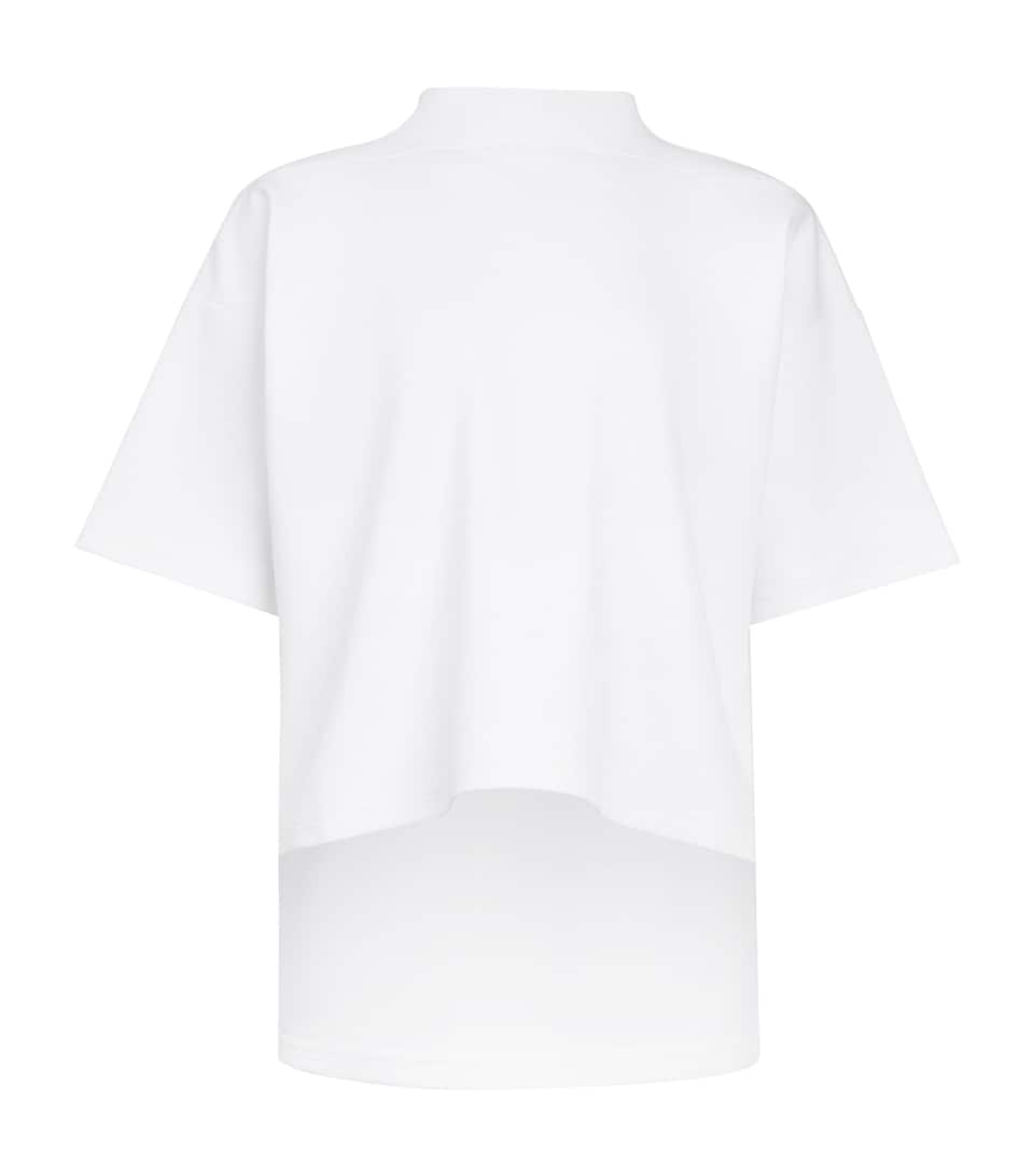 Alaïa Womens Cotton-Blend Boxy T-Shirt Blanc