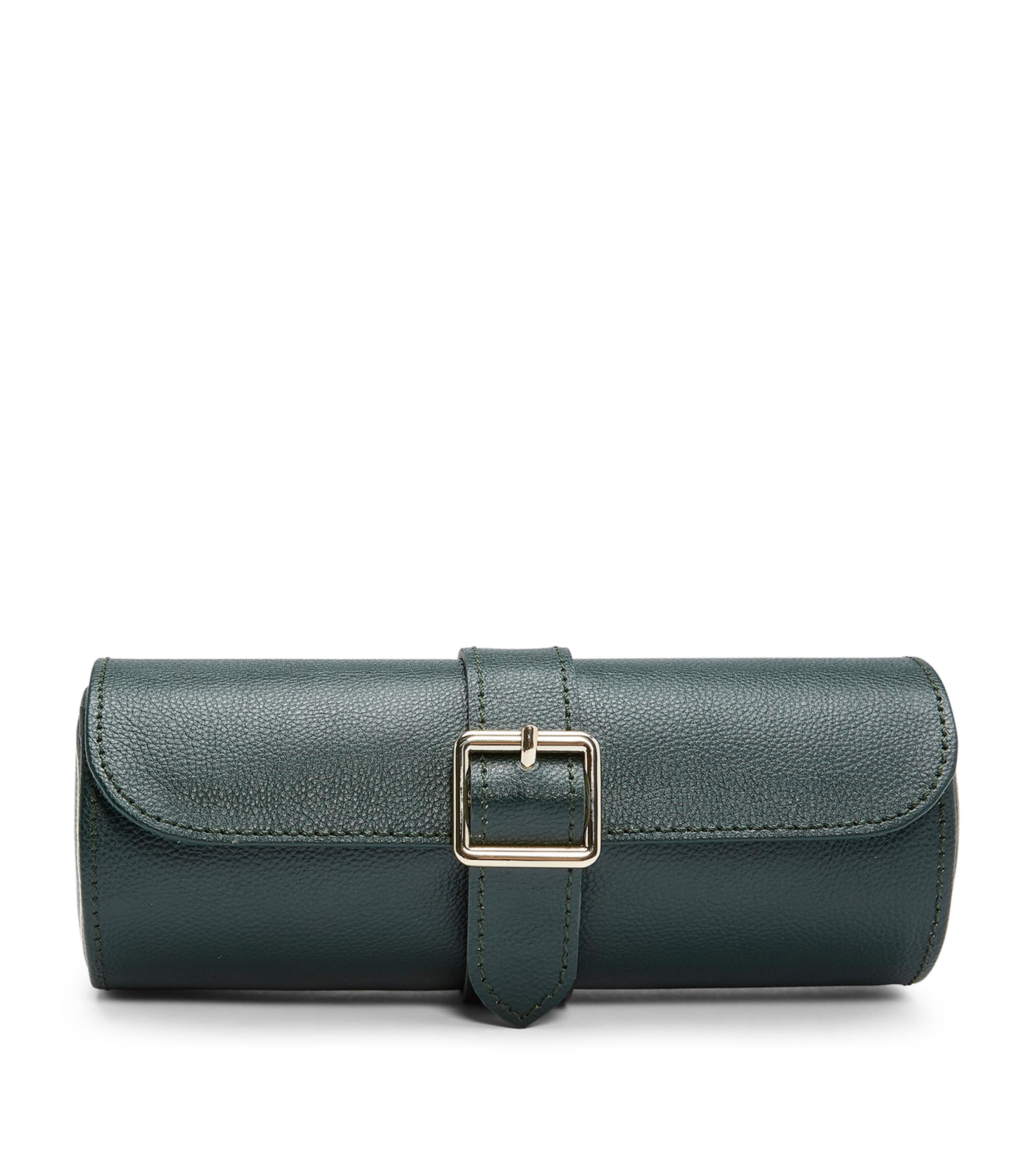 WOLF Vegan Leather Triple Watch Roll Green