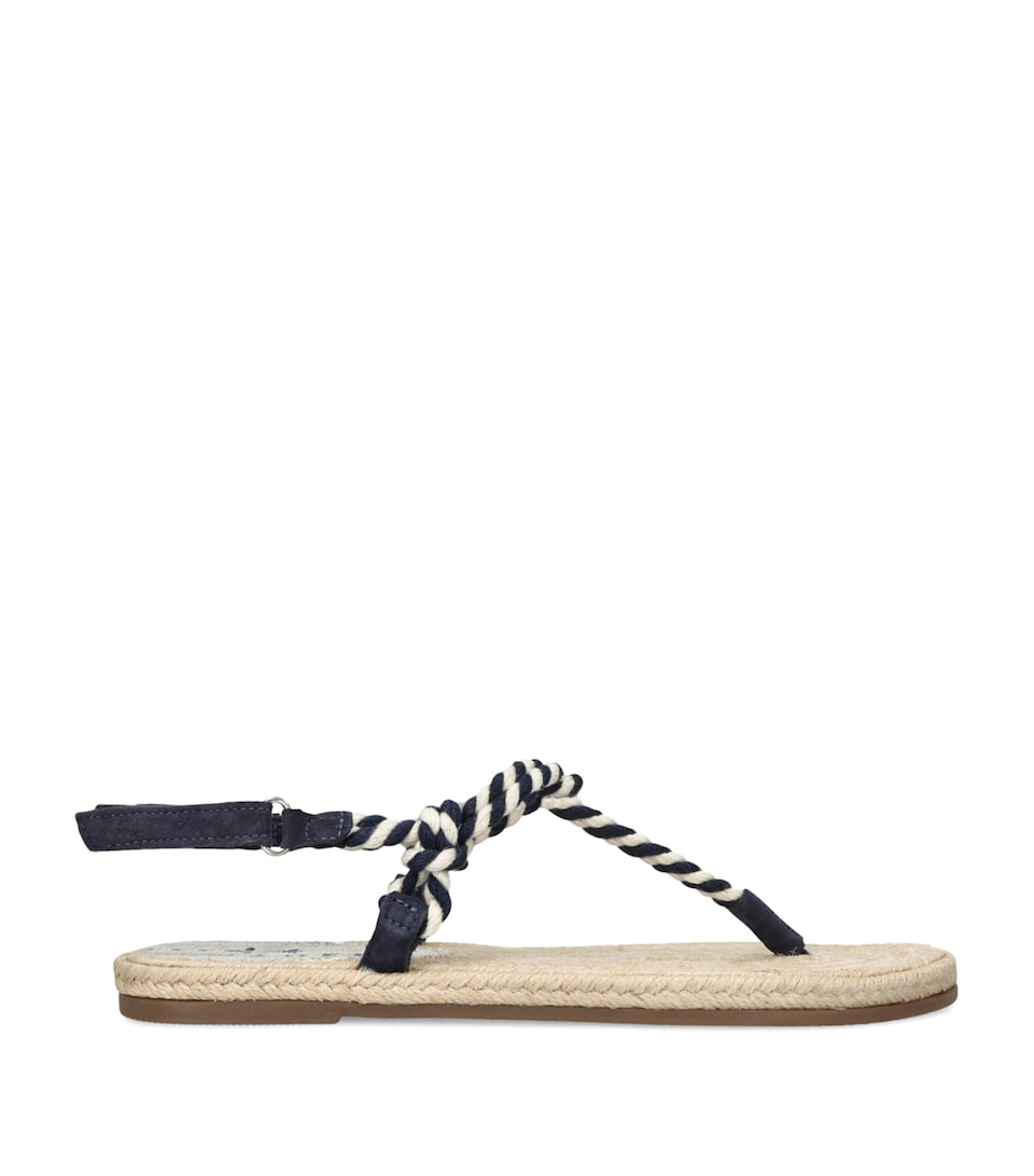 Manebi Rope Flat Sandals White/navy