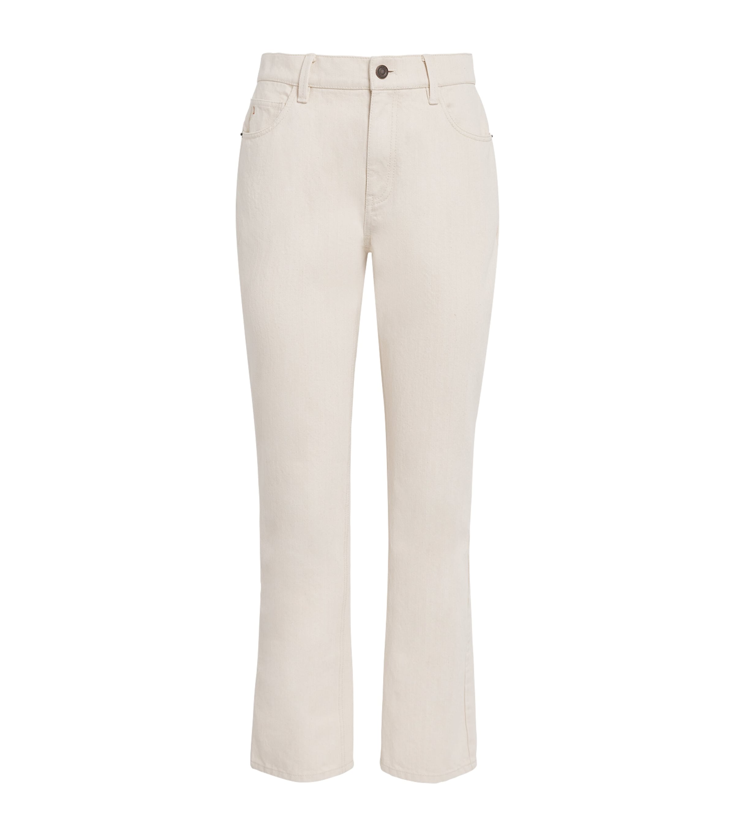 Lafayette 148 Womens Barrel-Leg Jeans Waecr Washed Ecru