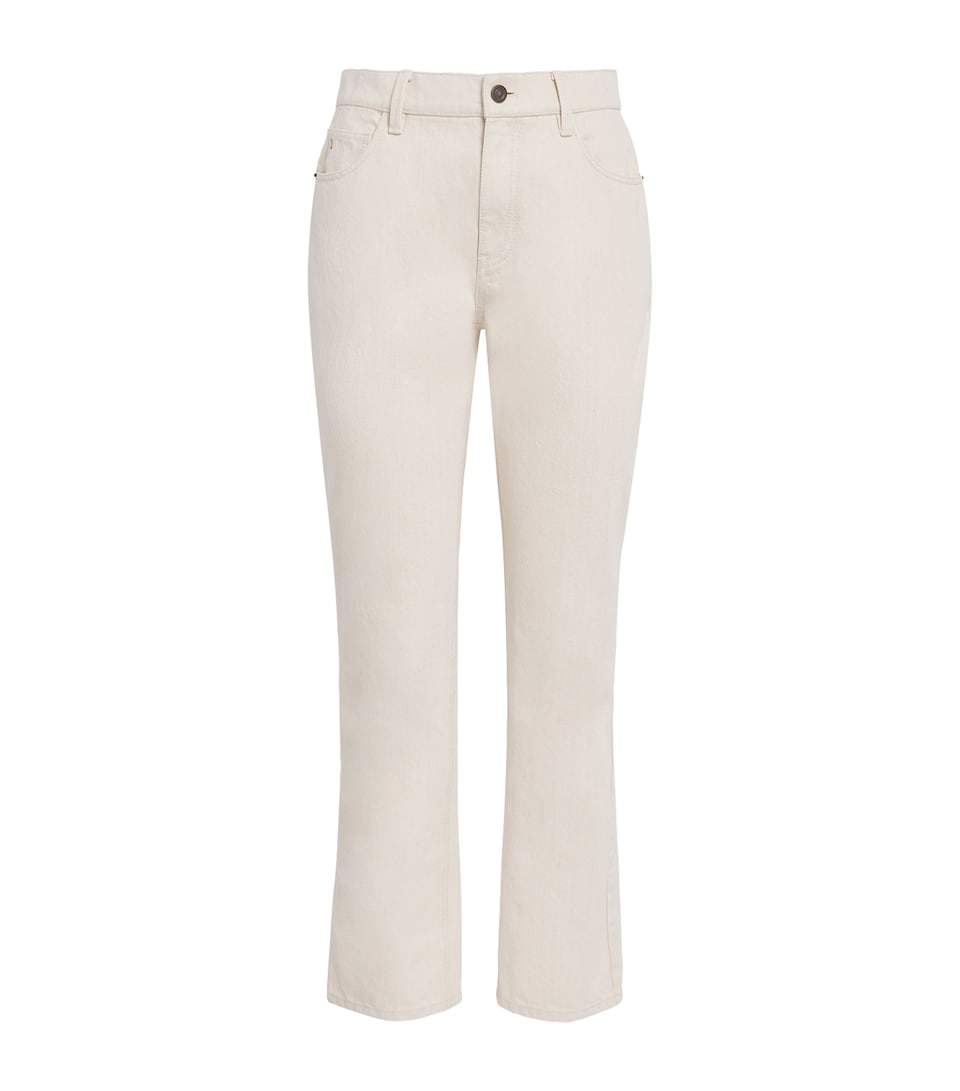 Lafayette 148 Womens Barrel-Leg Jeans Waecr Washed Ecru