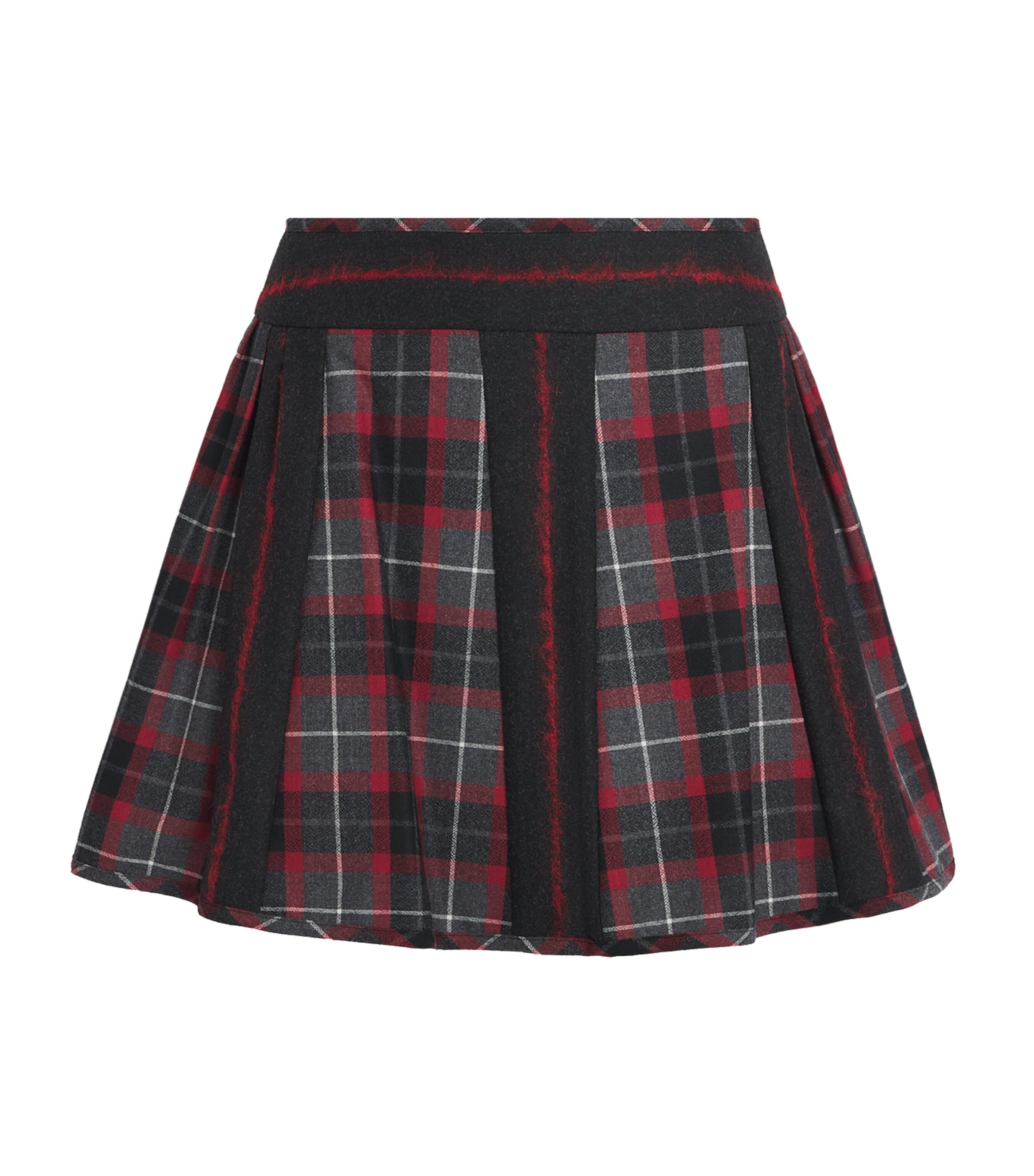 Vivienne Westwood Womens Wool-Blend Bell Mini Skirt Charcoal/red