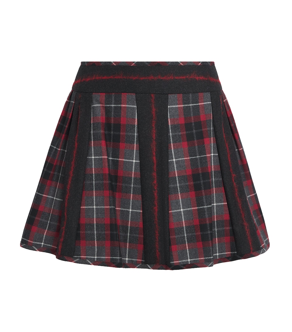 Vivienne Westwood Womens Wool-Blend Bell Mini Skirt Charcoal/red