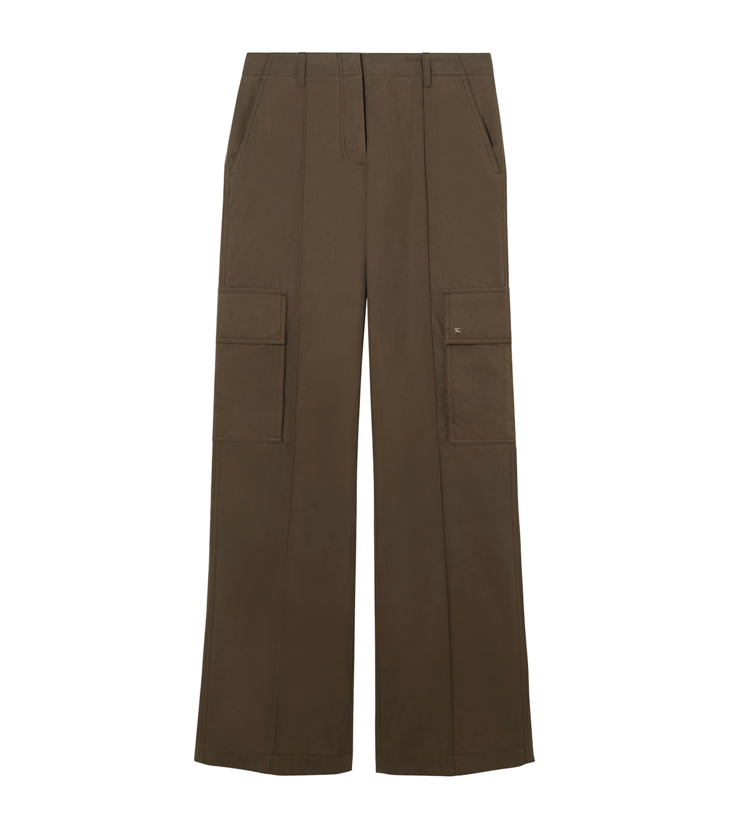 Burberry Womens Gabardine Cargo Trousers Juniper
