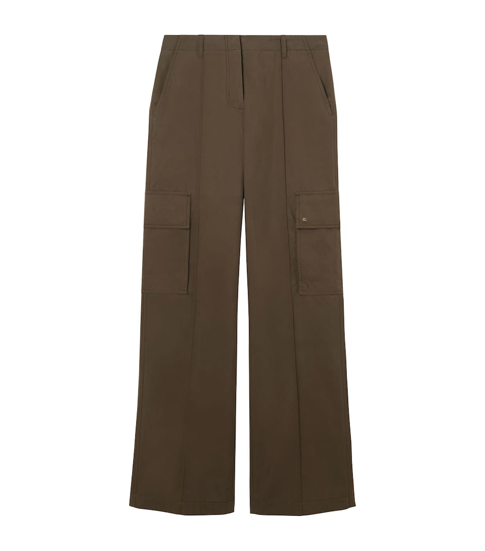 Burberry Womens Gabardine Cargo Trousers Juniper