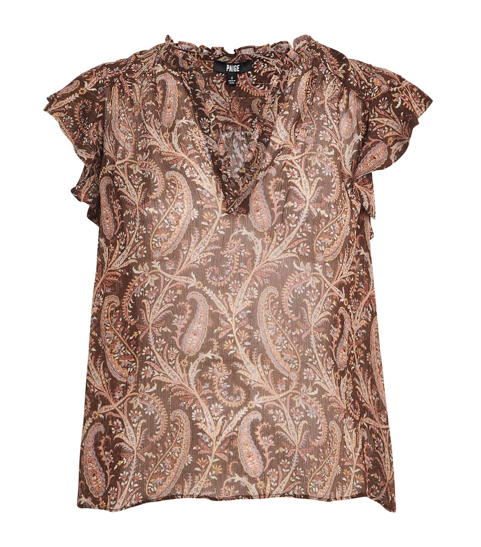 PAIGE Womens Silk Cornelia Blouse Oak Multi