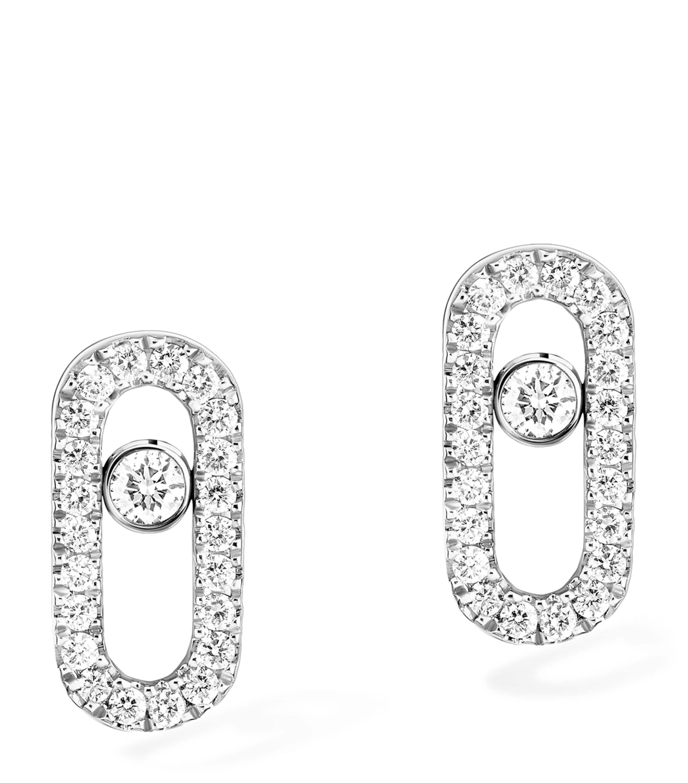 Move Uno White Gold and Diamond Stud Earrings (0.16ct)