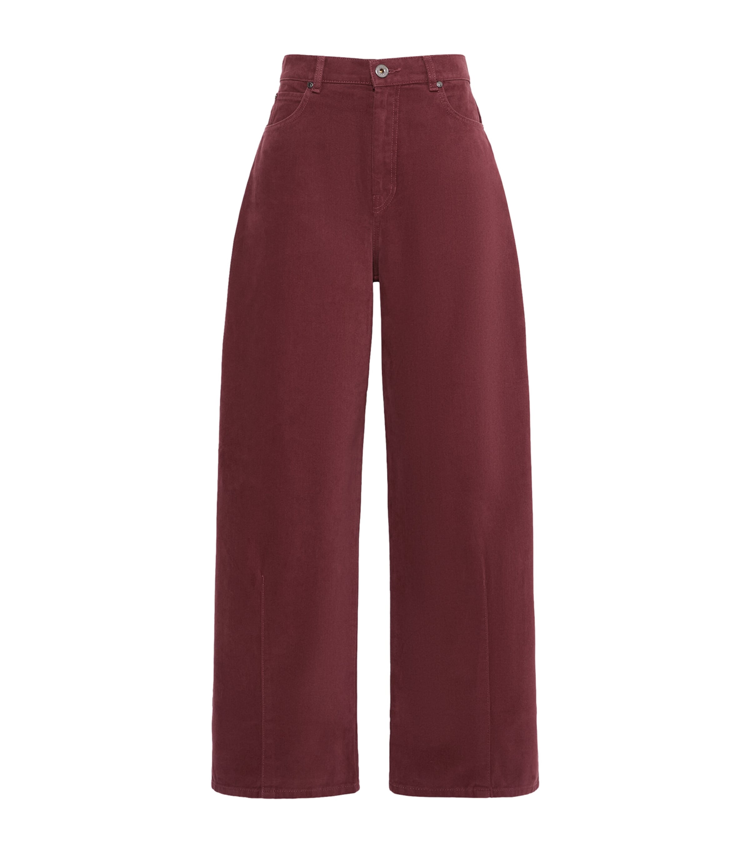 Weekend Max Mara Womens Slouchy Wide-Leg Jeans Bordeaux