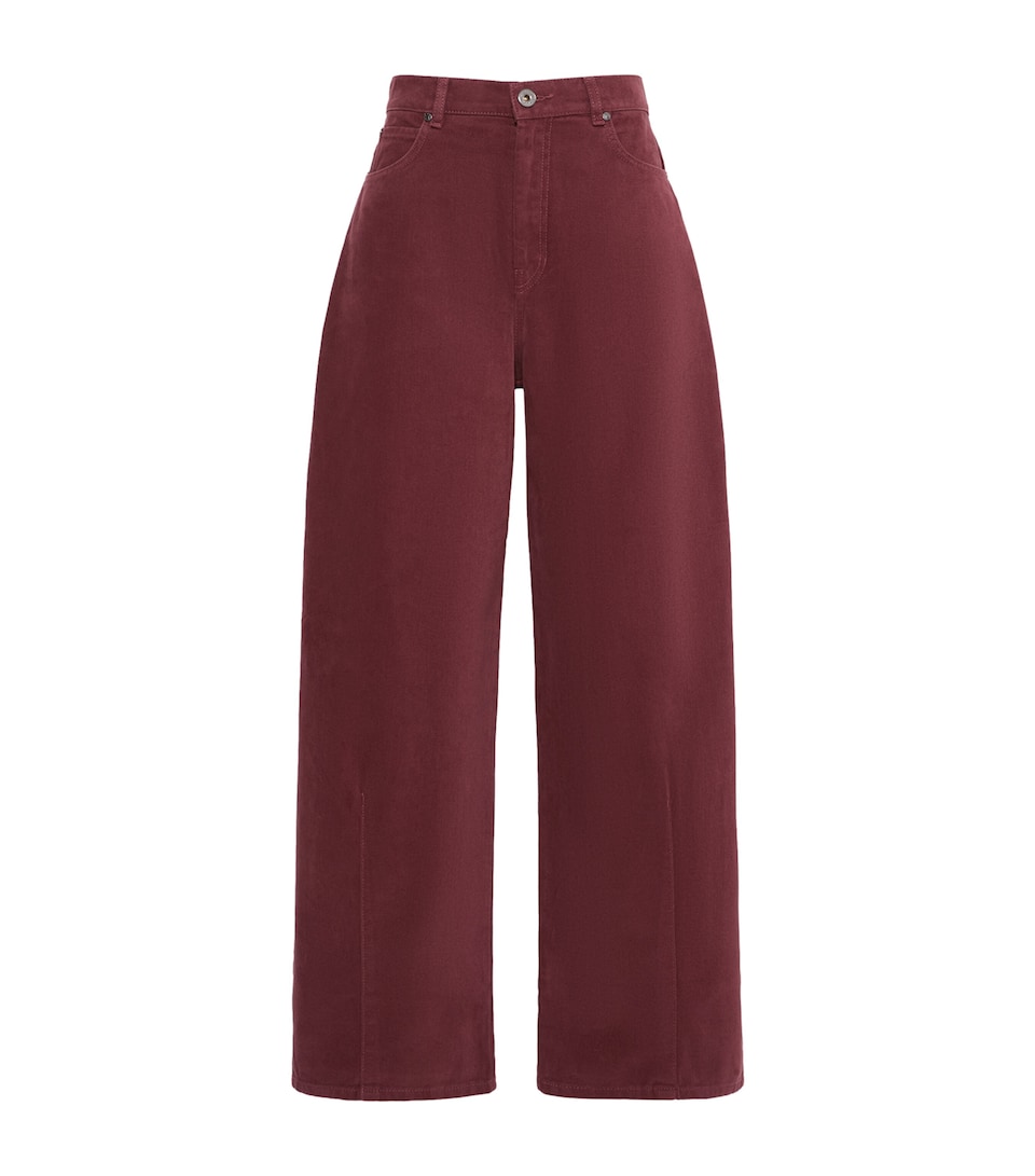 Weekend Max Mara Womens Slouchy Wide-Leg Jeans Bordeaux