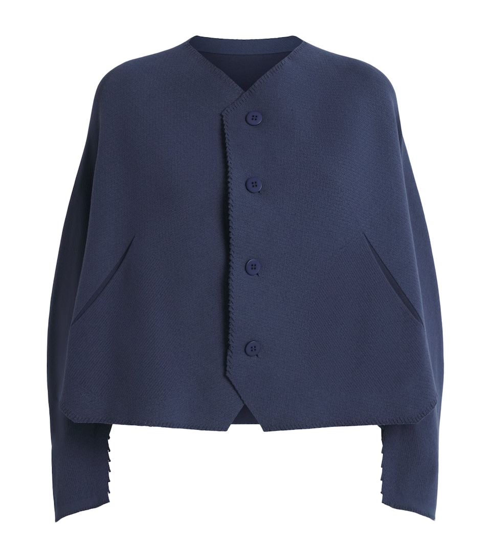 Issey Miyake Womens Campagne Cardigan Dark Navy