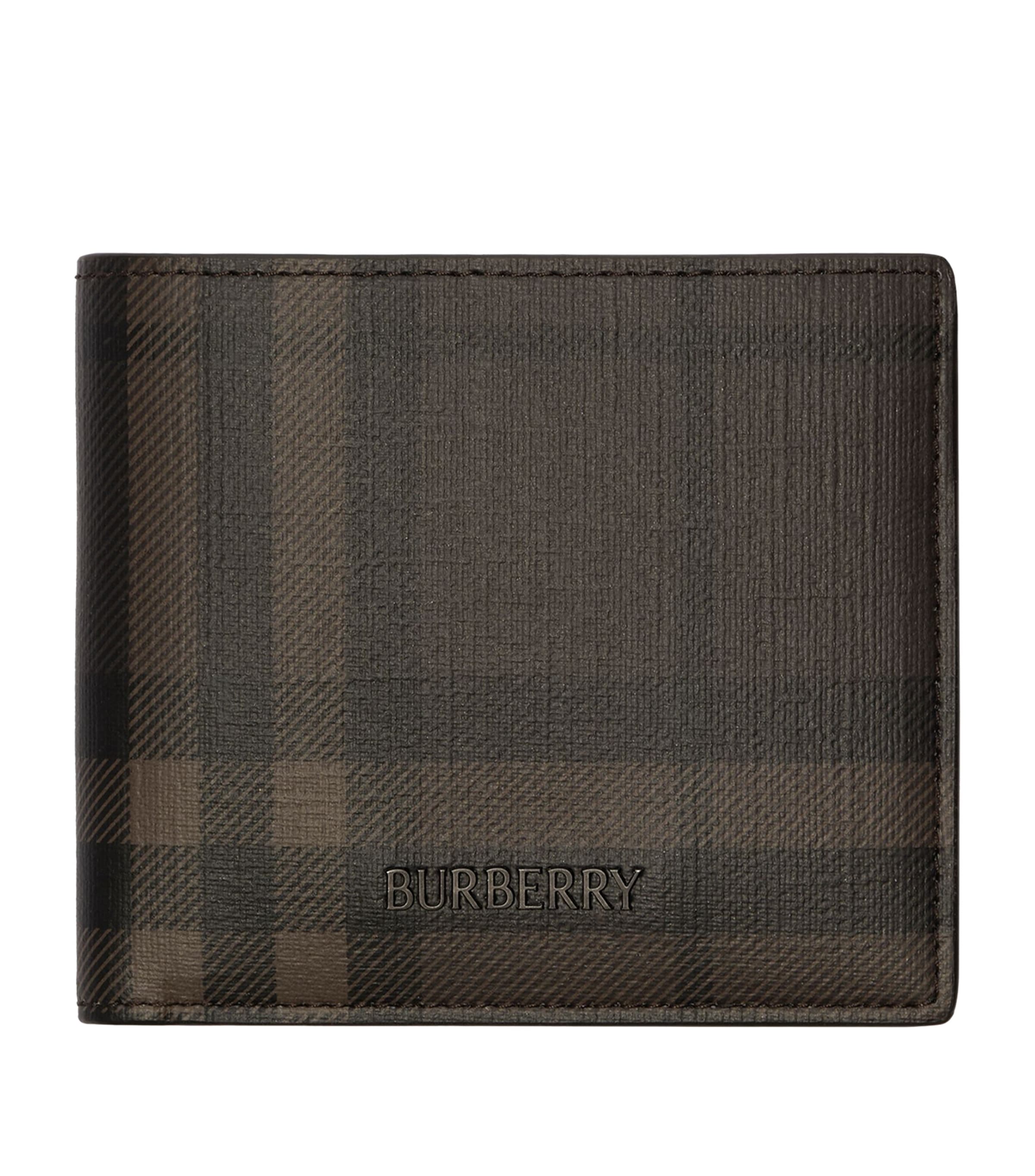 Burberry City Check Bifold Coin Wallet Dark Brown
