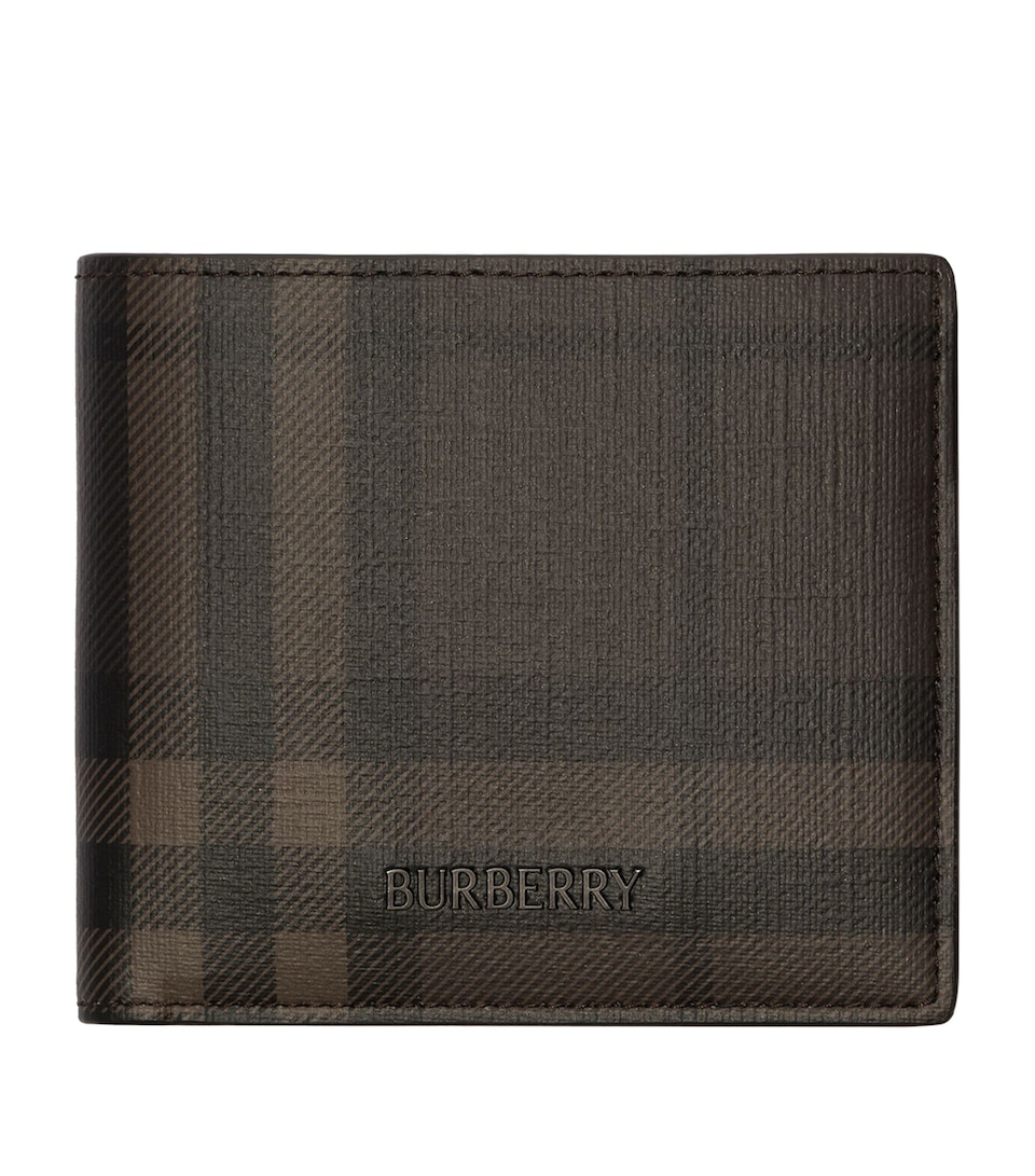 Burberry City Check Bifold Coin Wallet Dark Brown