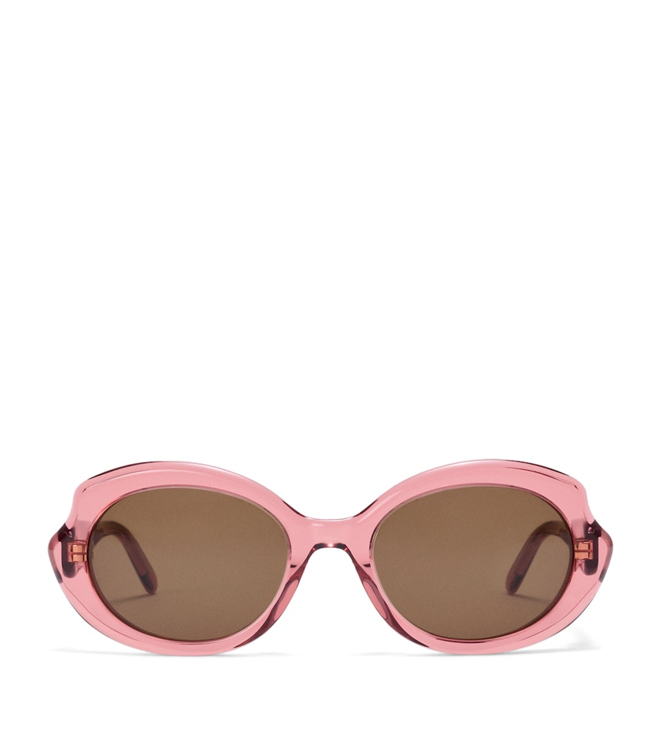 LOEWE Mini Oval Sunglasses Transparent Coral