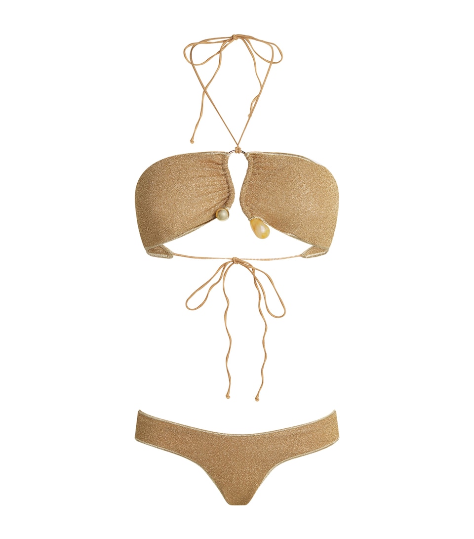 Oséree Womens Lumière Stones Bikini Gold
