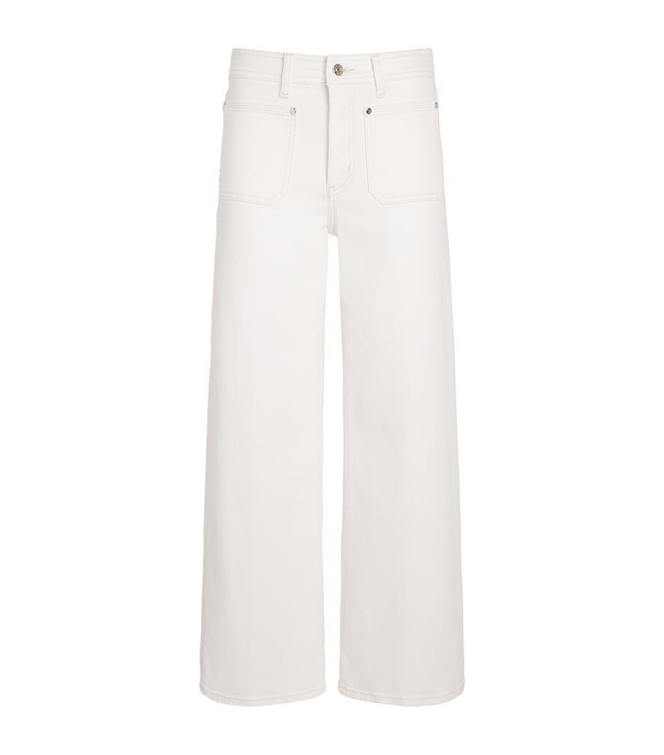 FRAME Womens Le Slim Palazzo High-Rise Wide-Leg Jeans Au Natural Clean
