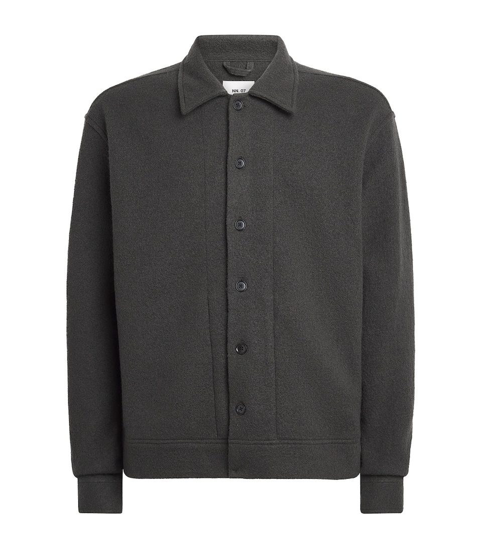 NN.07 Mens Merino Wool Reed Overshirt Dark Army